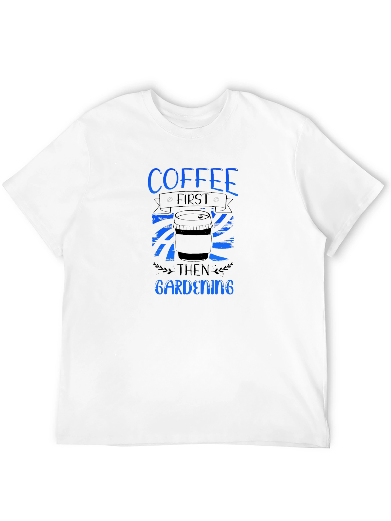 Coffee First Gardening Mens Black Tee