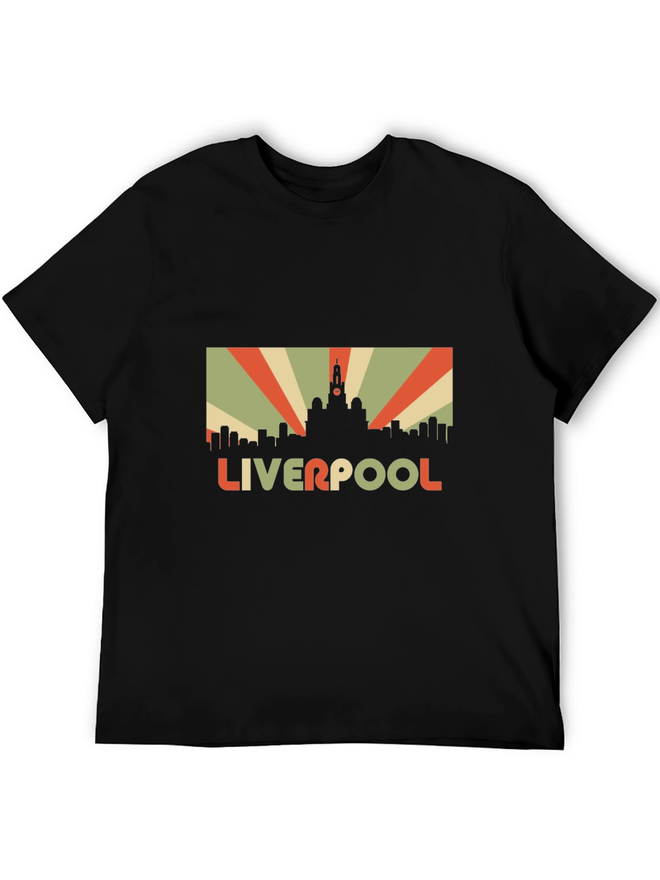 Liverpool Skyline Retro Graphic T-Shirt