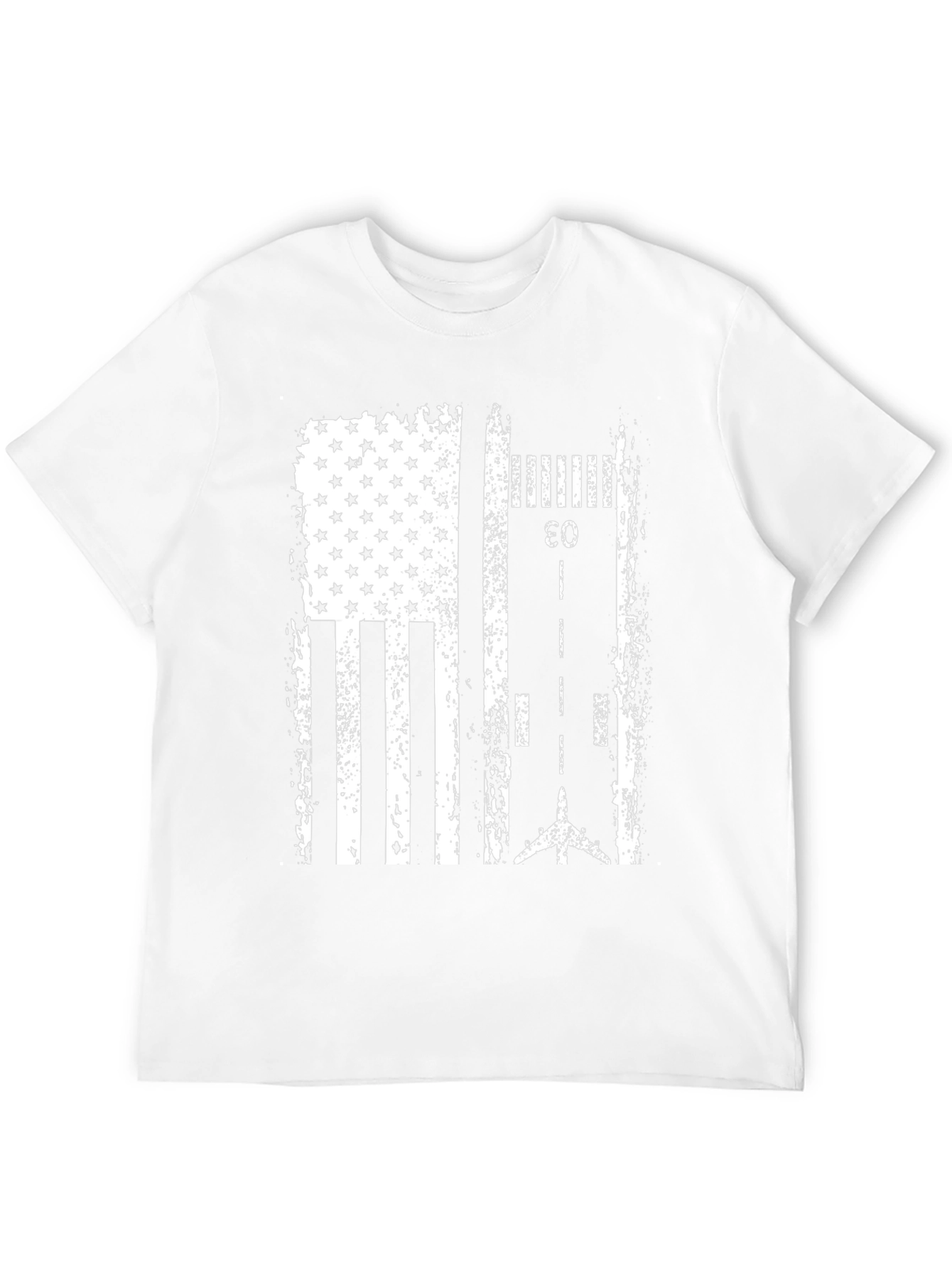 American Flag Runway Aviation T-Shirt