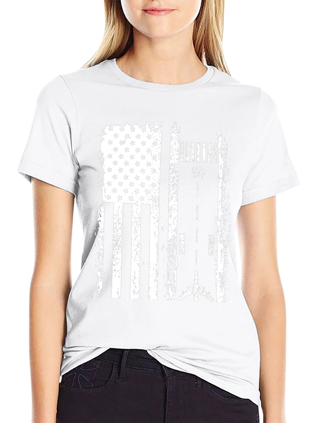 American Flag Runway Aviation T-Shirt