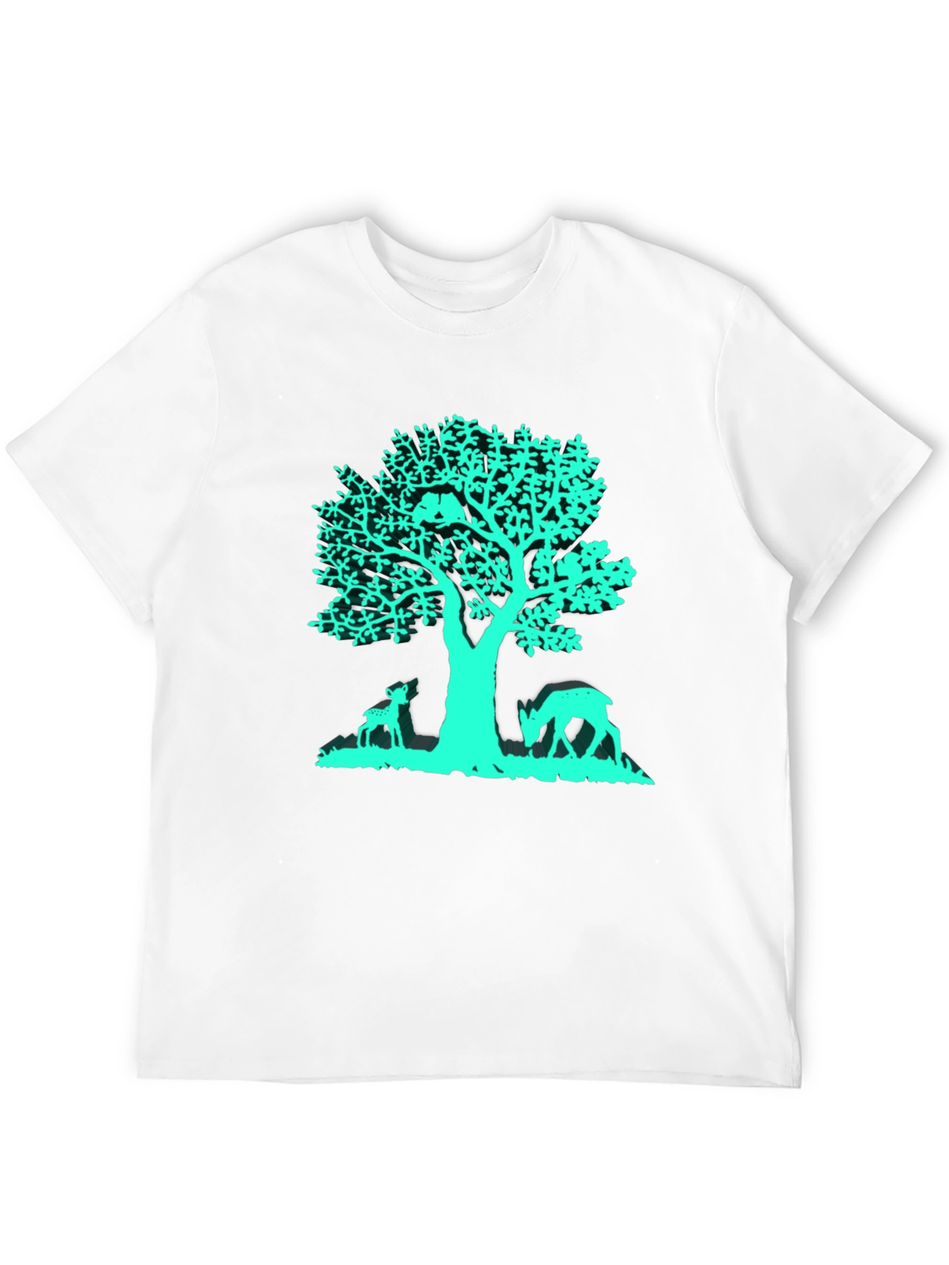 Tree & Deer Graphic Tee - Black