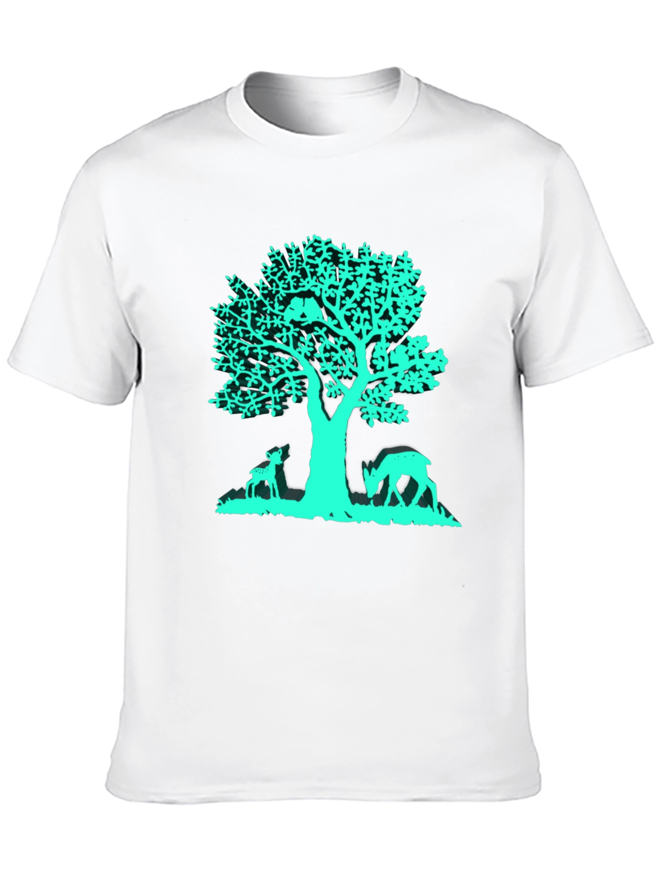 Tree & Deer Graphic Tee - Black