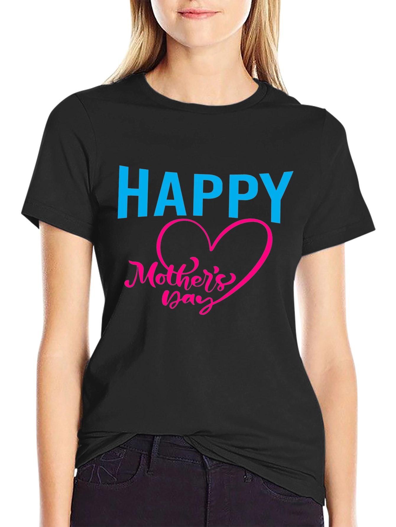 Happy Mothers Day Black T-Shirt