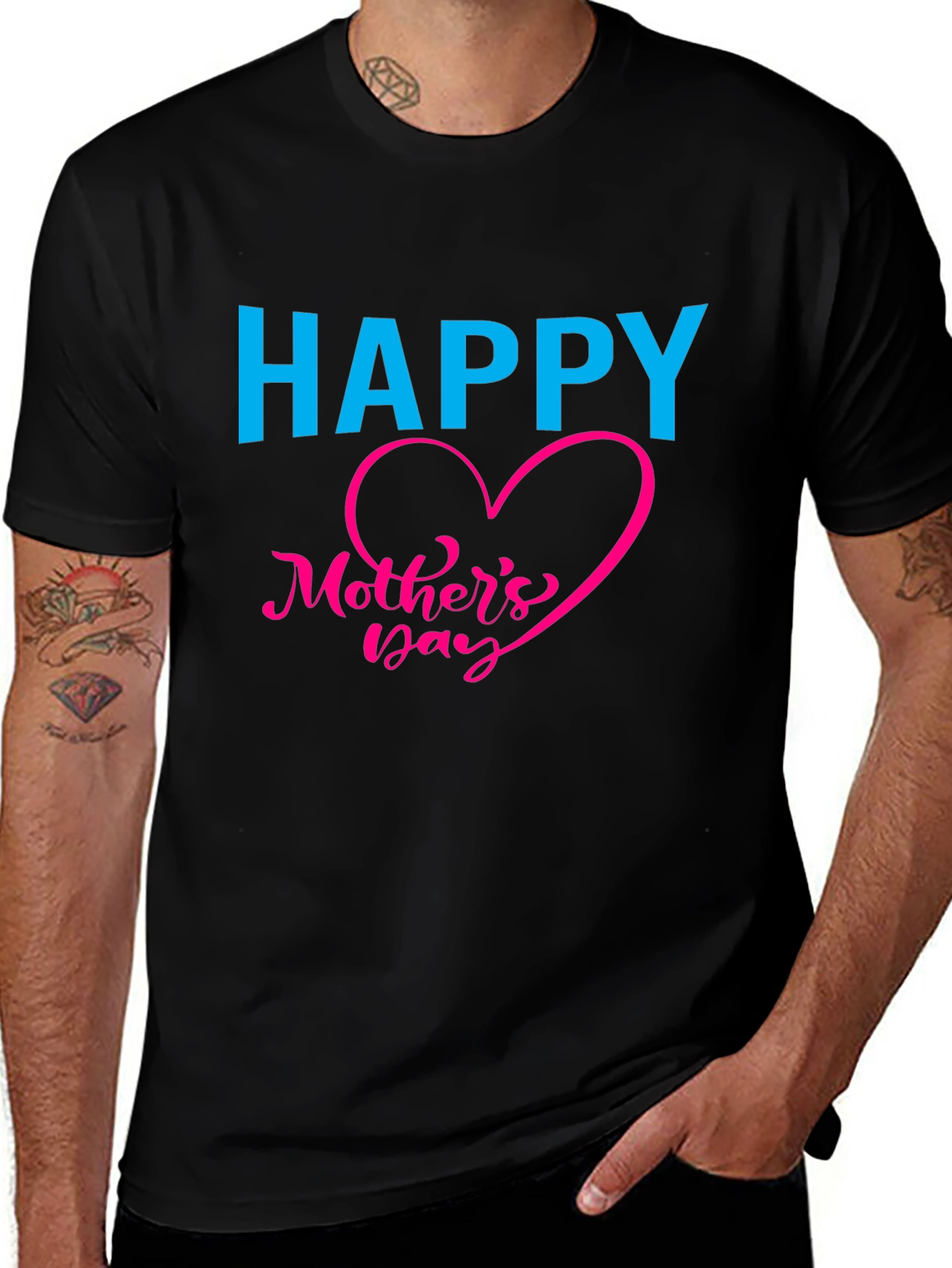 Happy Mothers Day Black T-Shirt