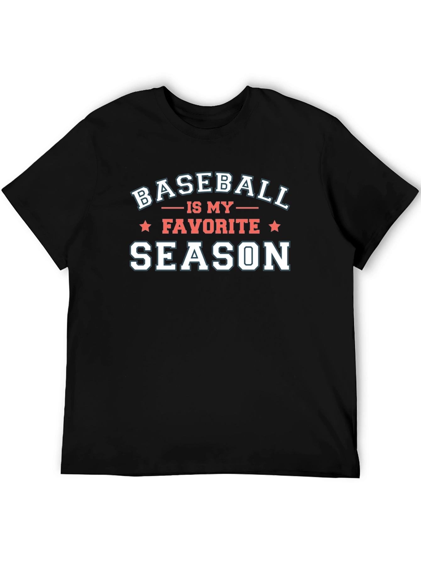 Baseball is My Favorite Season Black T-Shirt