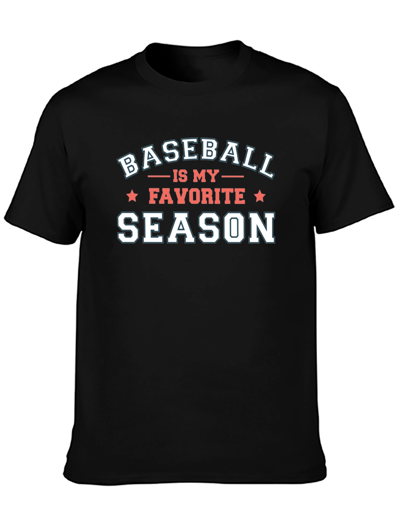 Baseball is My Favorite Season Black T-Shirt