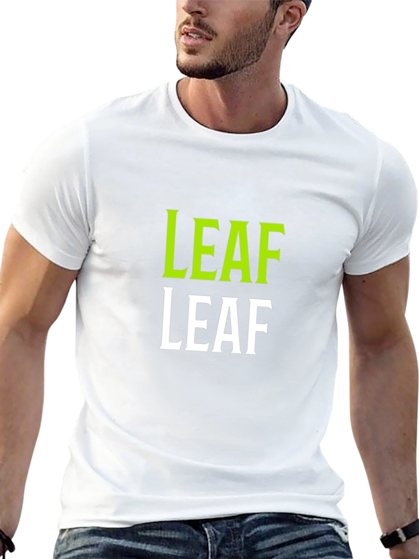 LEAF Graphic Print Black T-Shirt