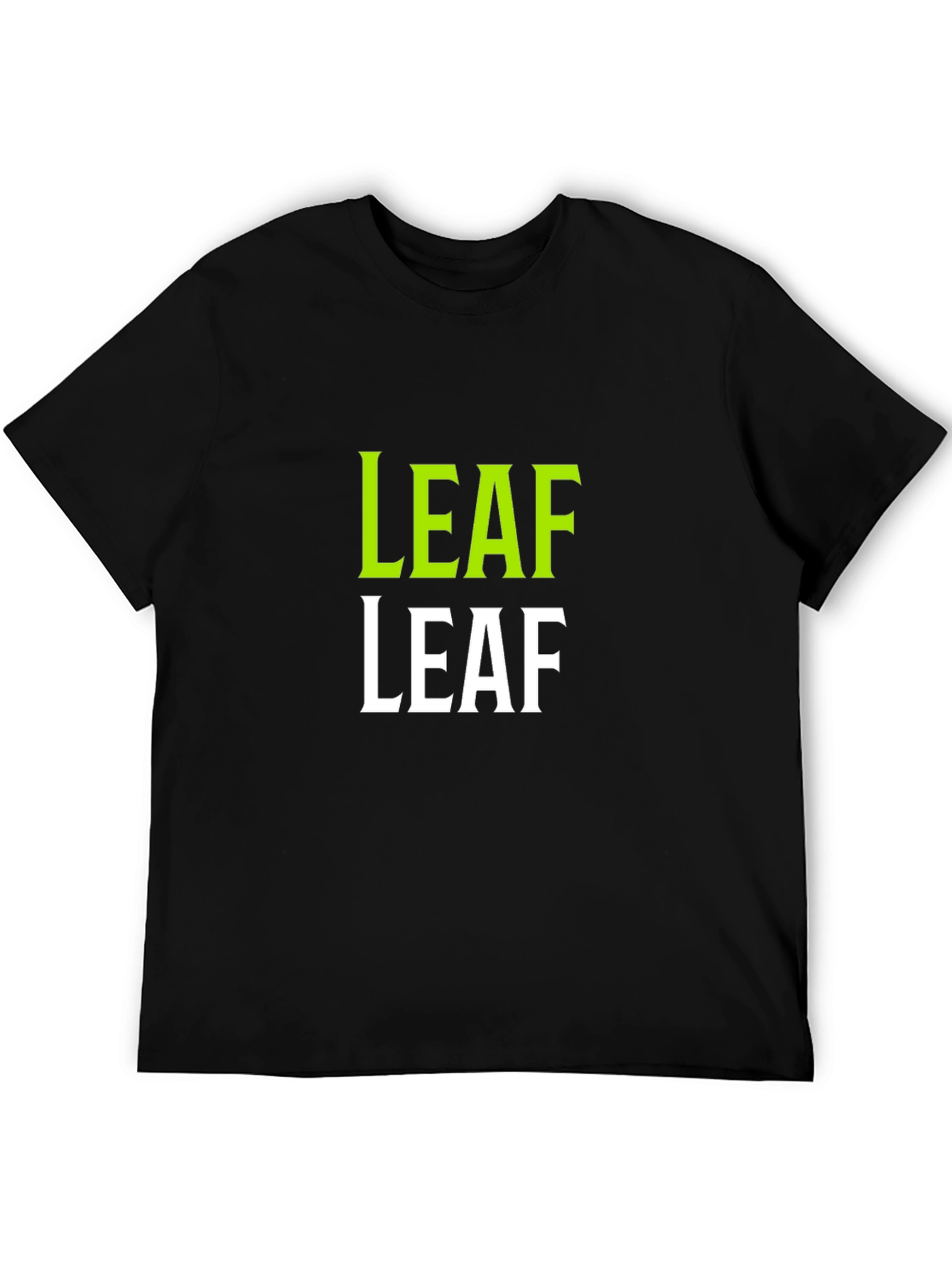 LEAF Graphic Print Black T-Shirt