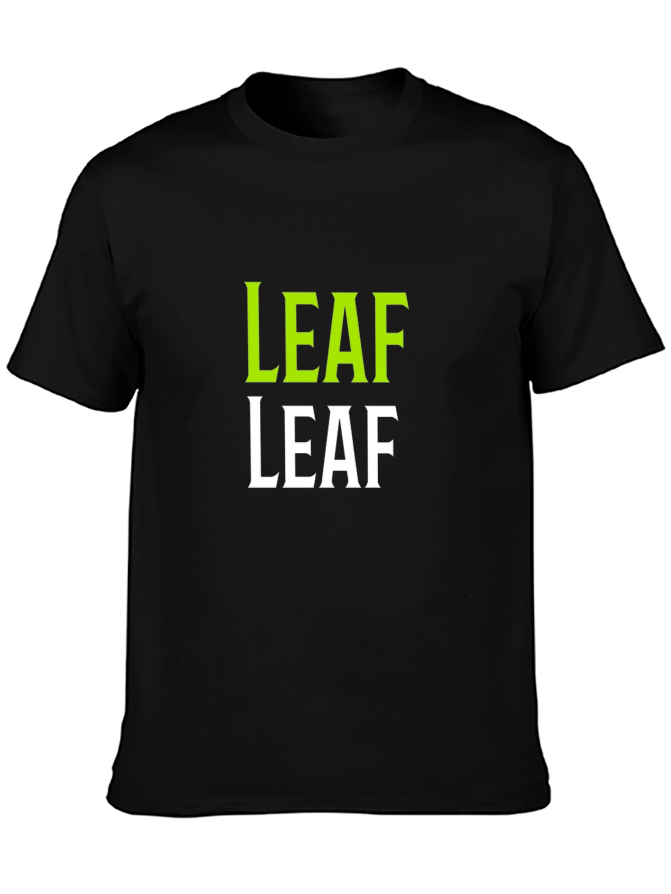 LEAF Graphic Print Black T-Shirt