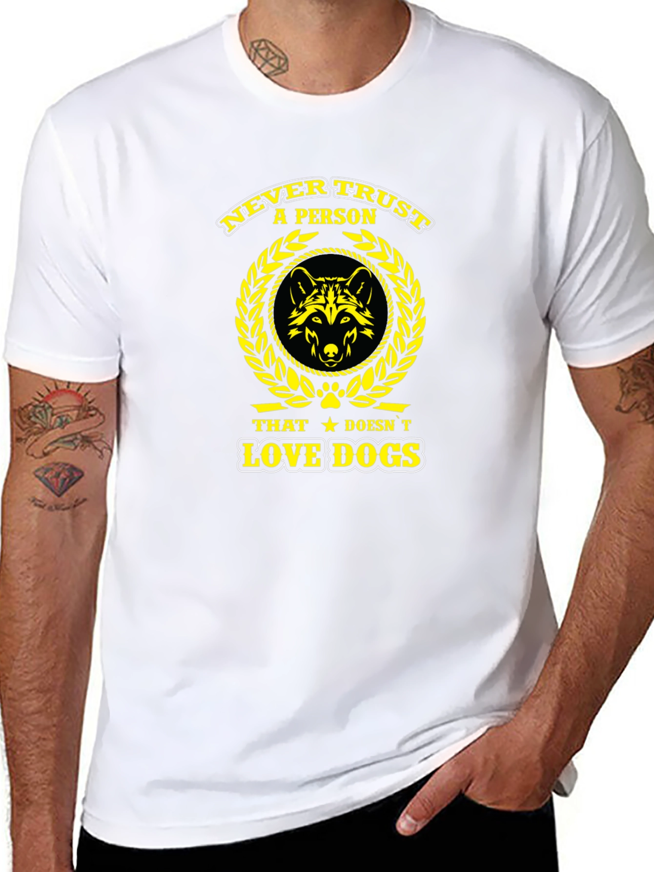 Never Trust A Person Dog Lover Black T-Shirt