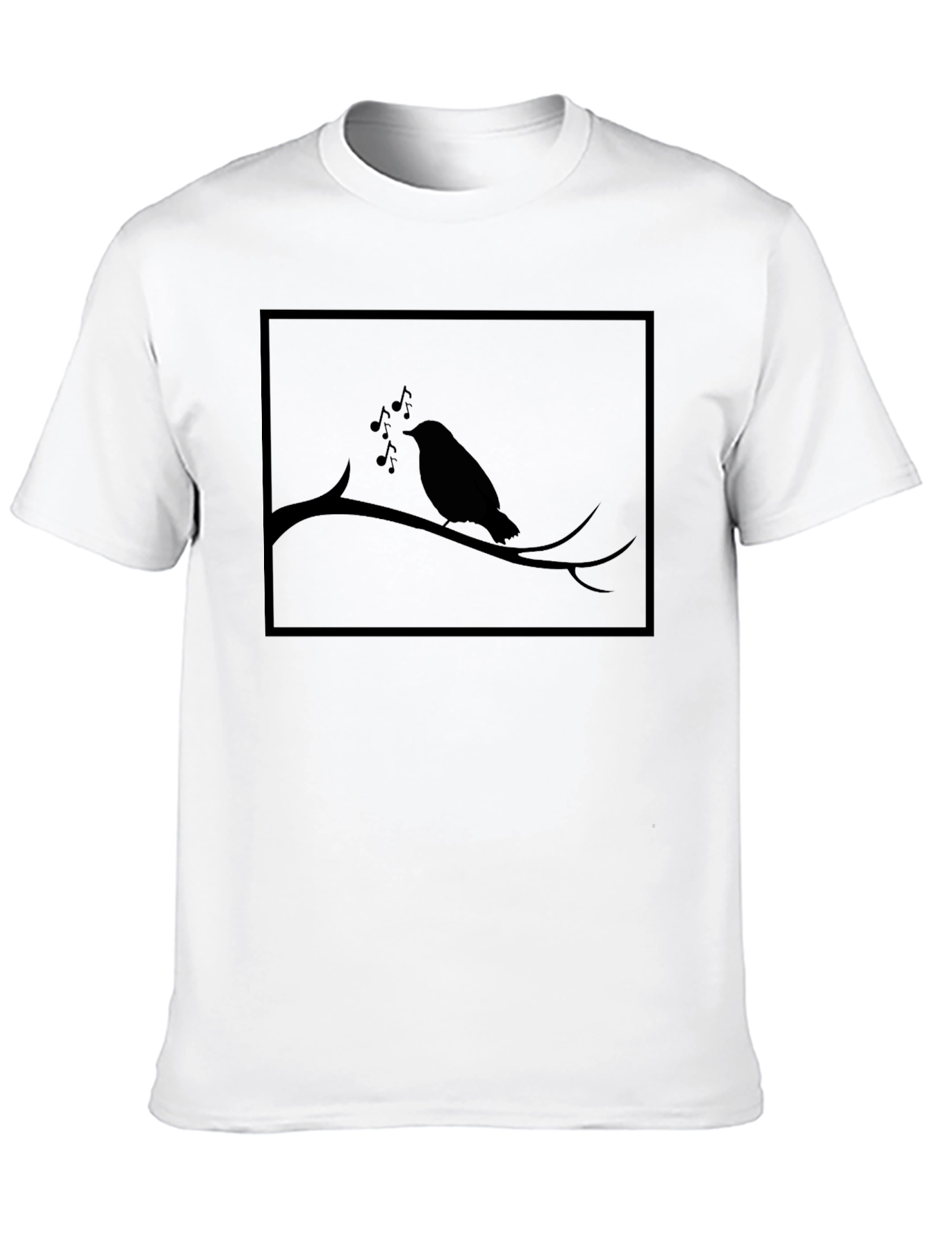 Singing Bird Graphic Black T-Shirt