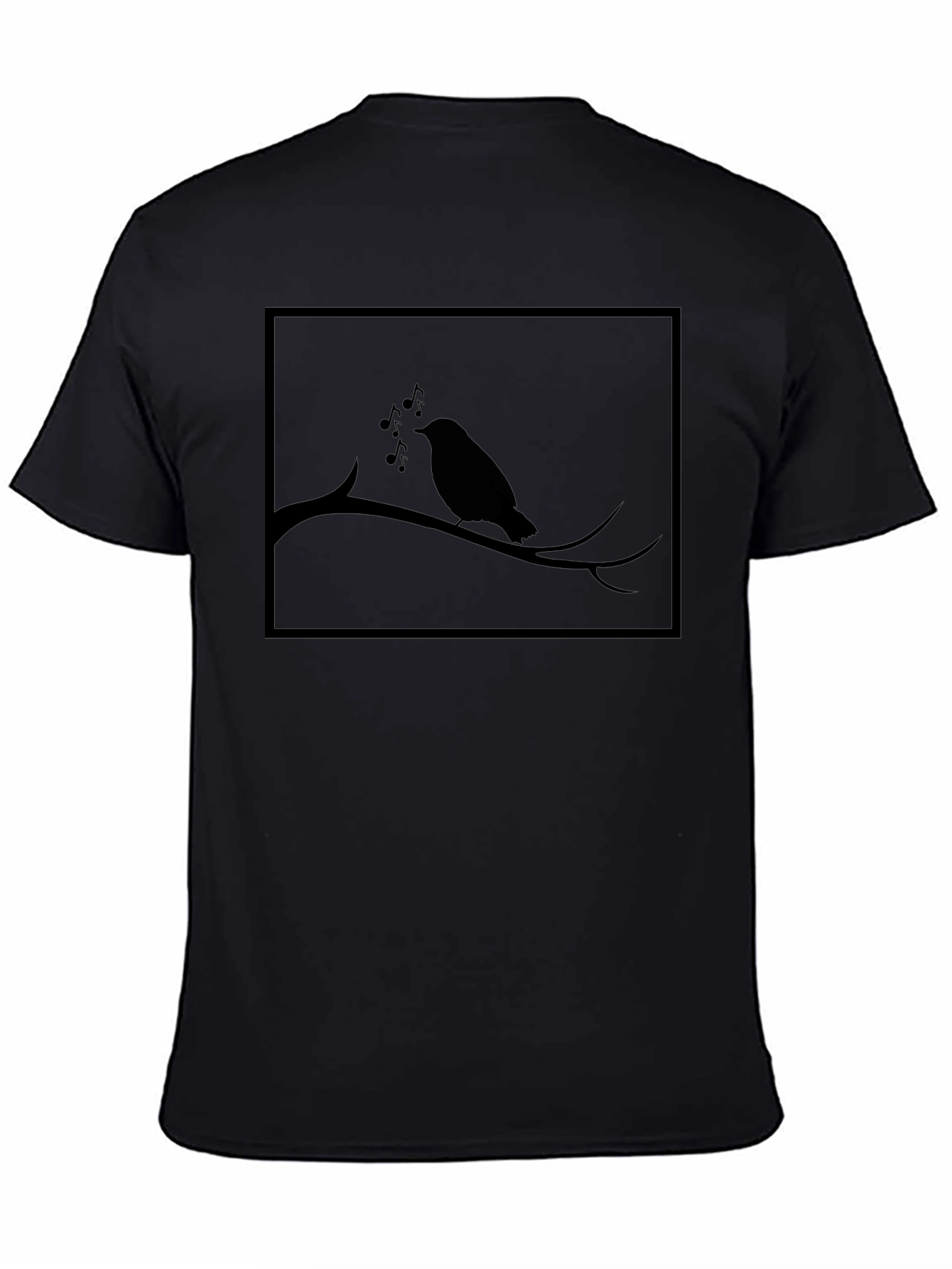 Singing Bird Graphic Black T-Shirt