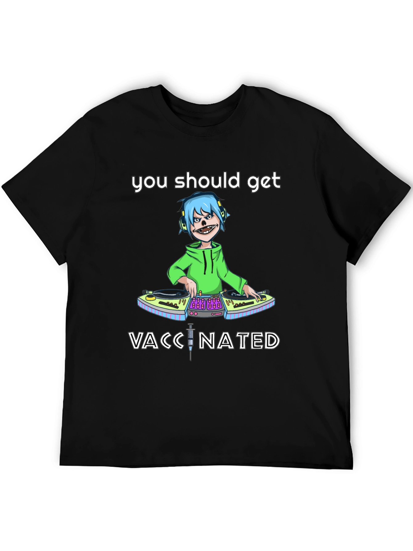 Vaccinated DJ Graphic Tee - Stylish & Comfy