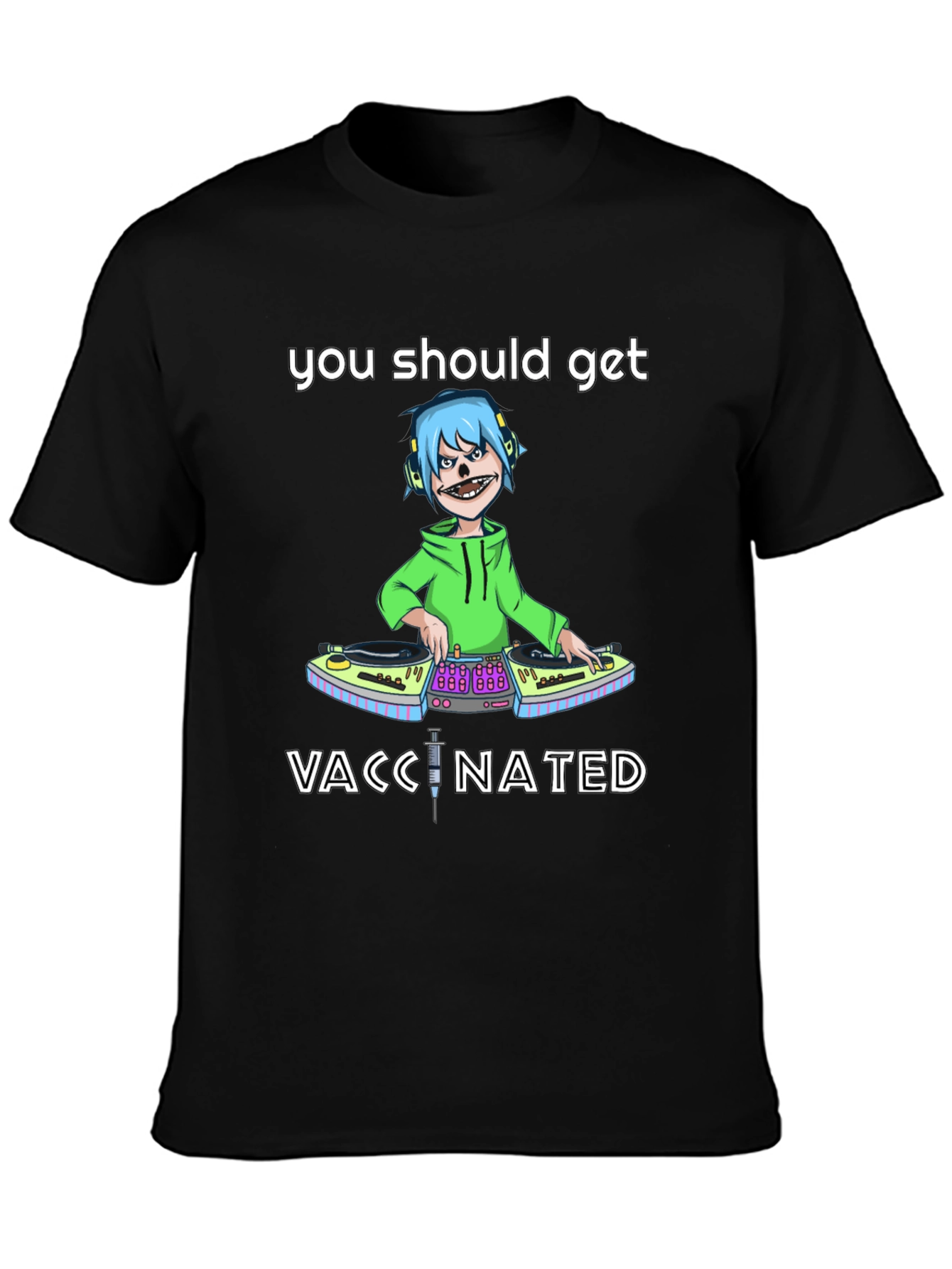 Vaccinated DJ Graphic Tee - Stylish & Comfy