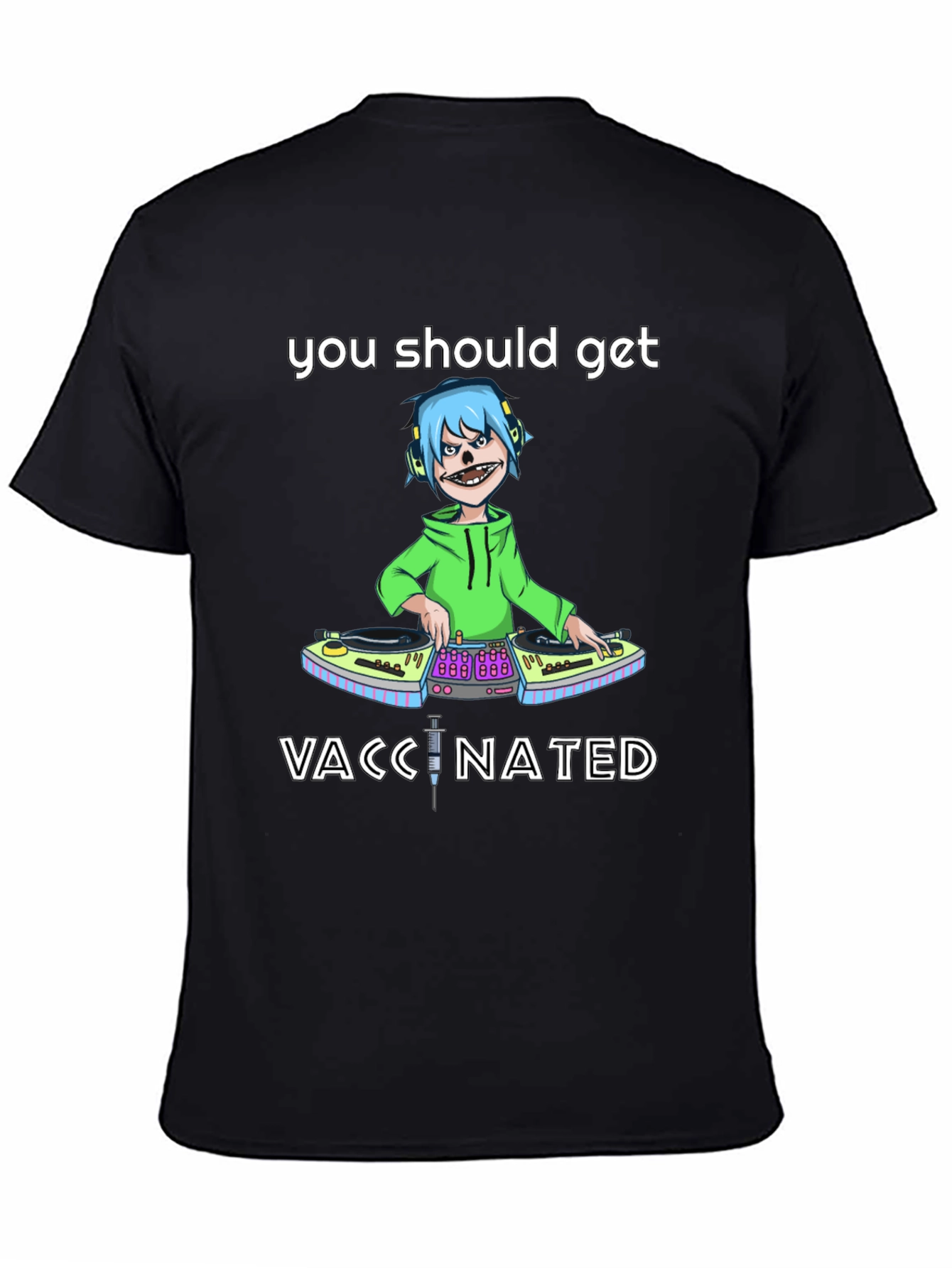 Vaccinated DJ Graphic Tee - Stylish & Comfy