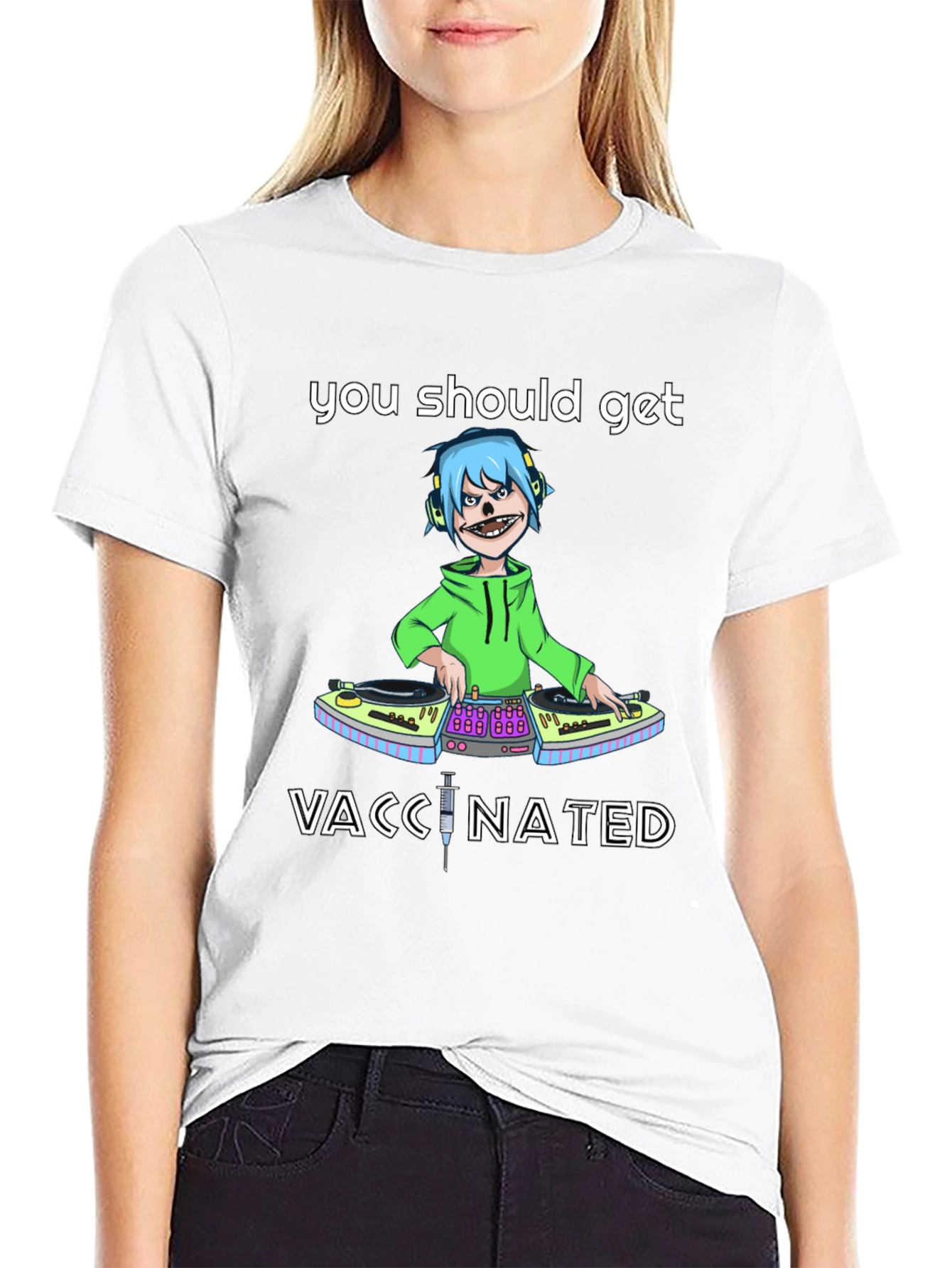 Vaccinated DJ Graphic Tee - Stylish & Comfy