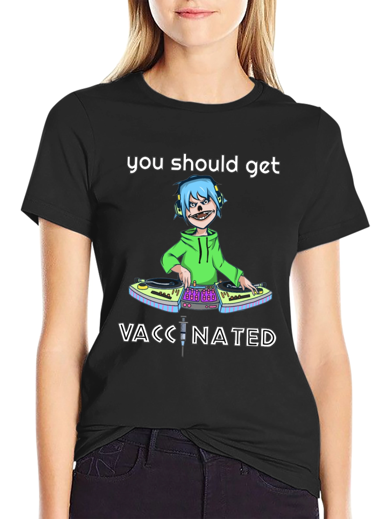 Vaccinated DJ Graphic Tee - Stylish & Comfy