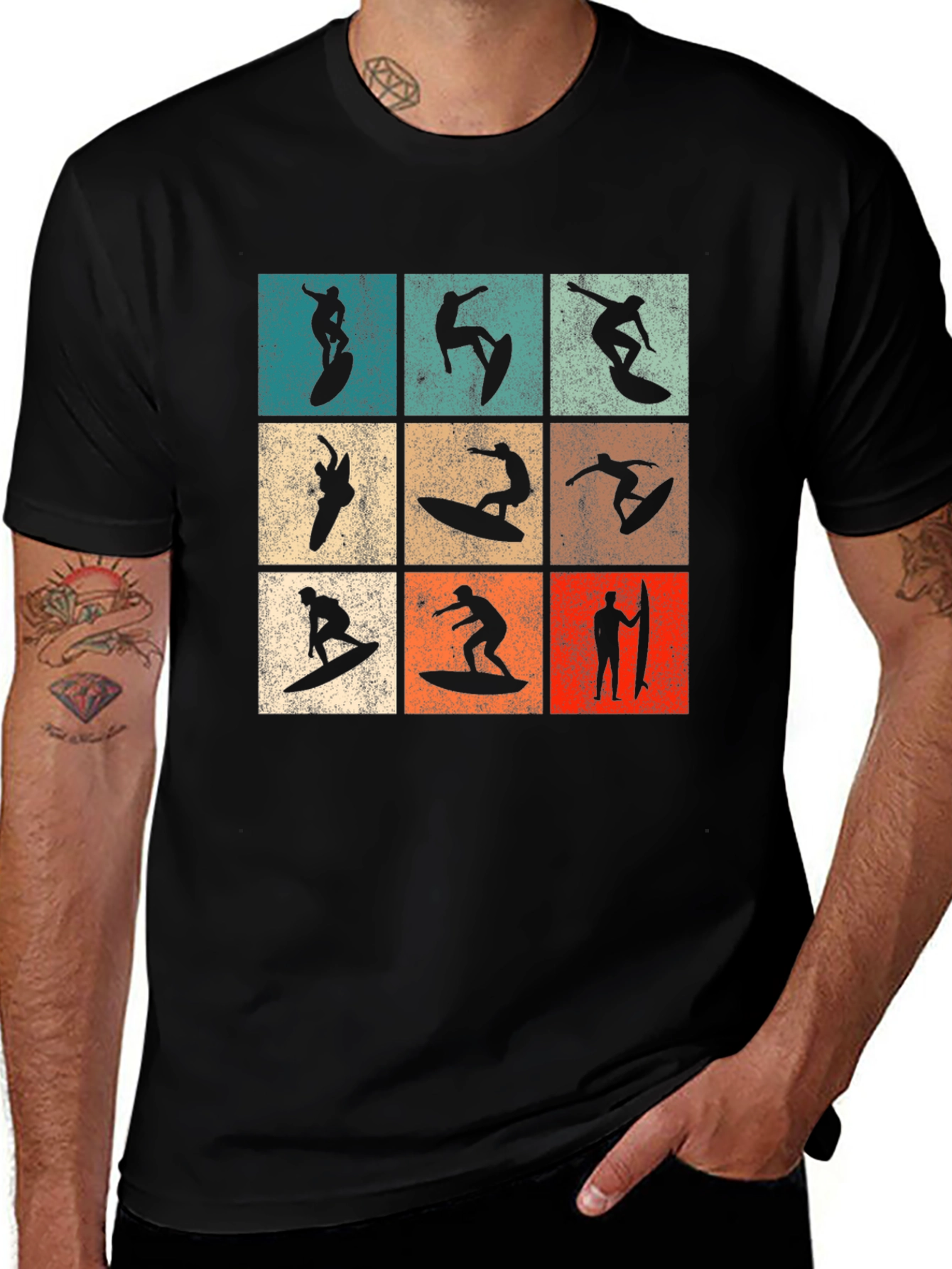 Retro Surfing Silhouette Tee