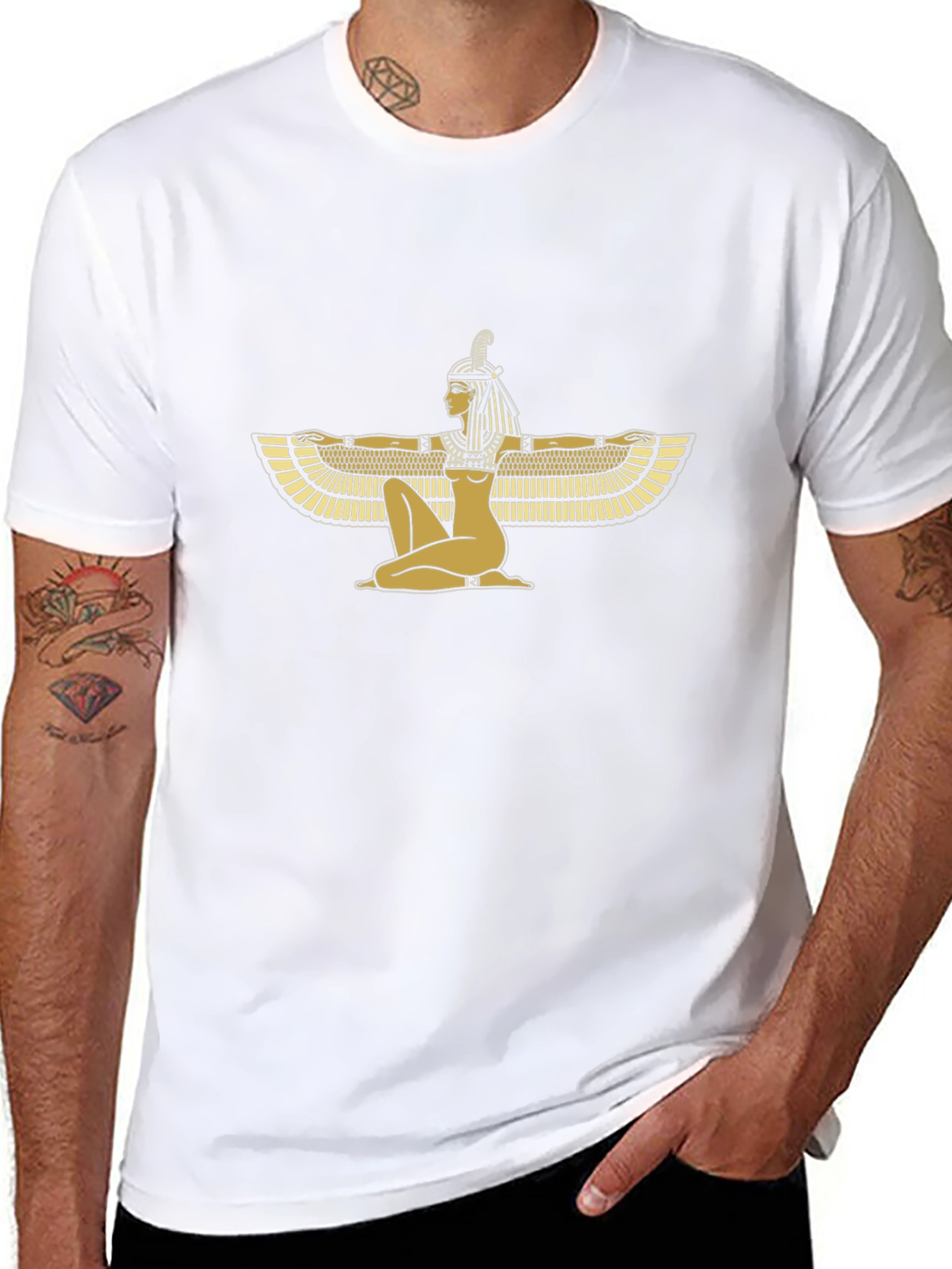 Egyptian Goddess Winged Isis Black T-Shirt