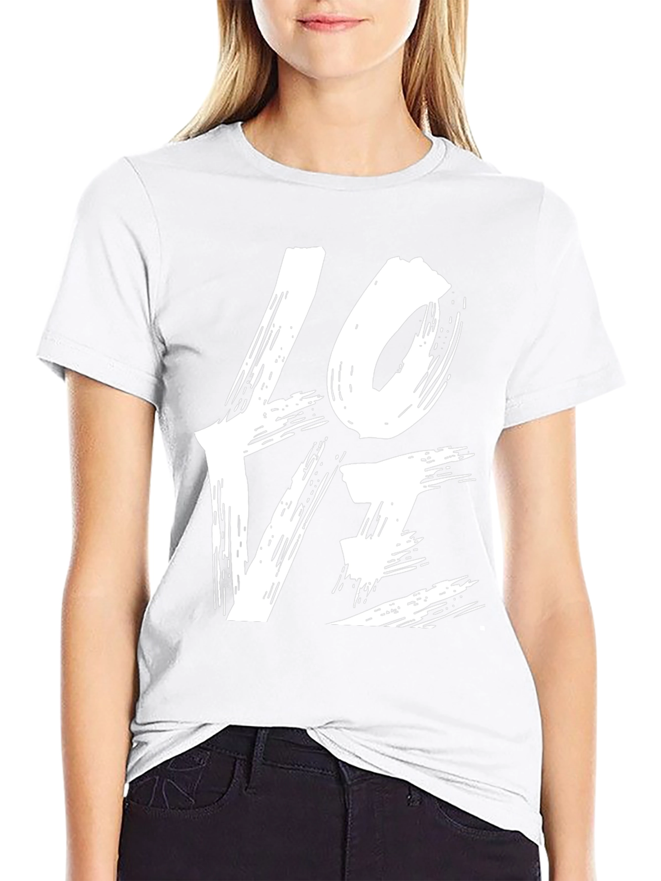 Love Brushstroke Graphic Tee - Black Casual Shirt
