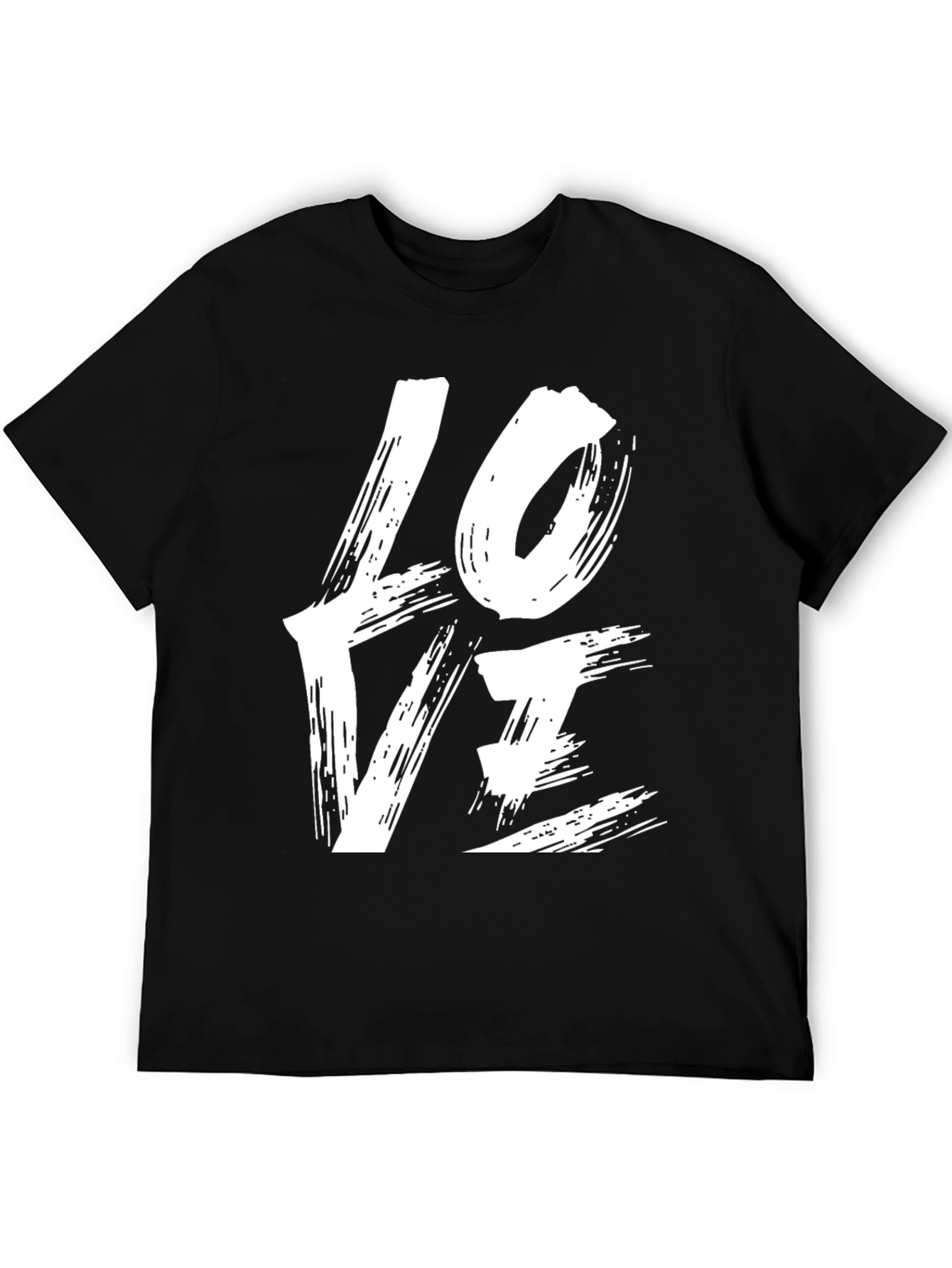 Love Brushstroke Graphic Tee - Black Casual Shirt