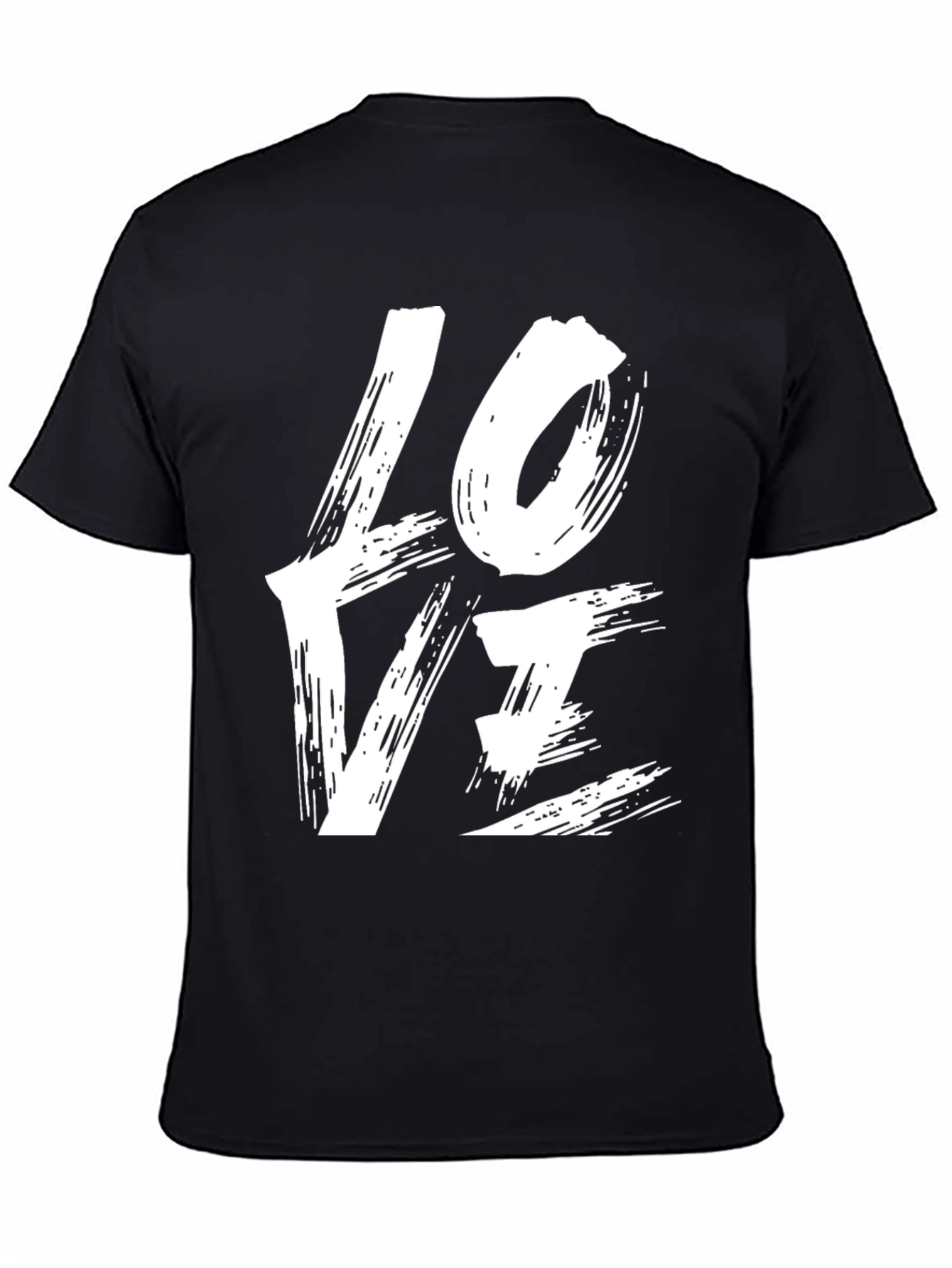 Love Brushstroke Graphic Tee - Black Casual Shirt
