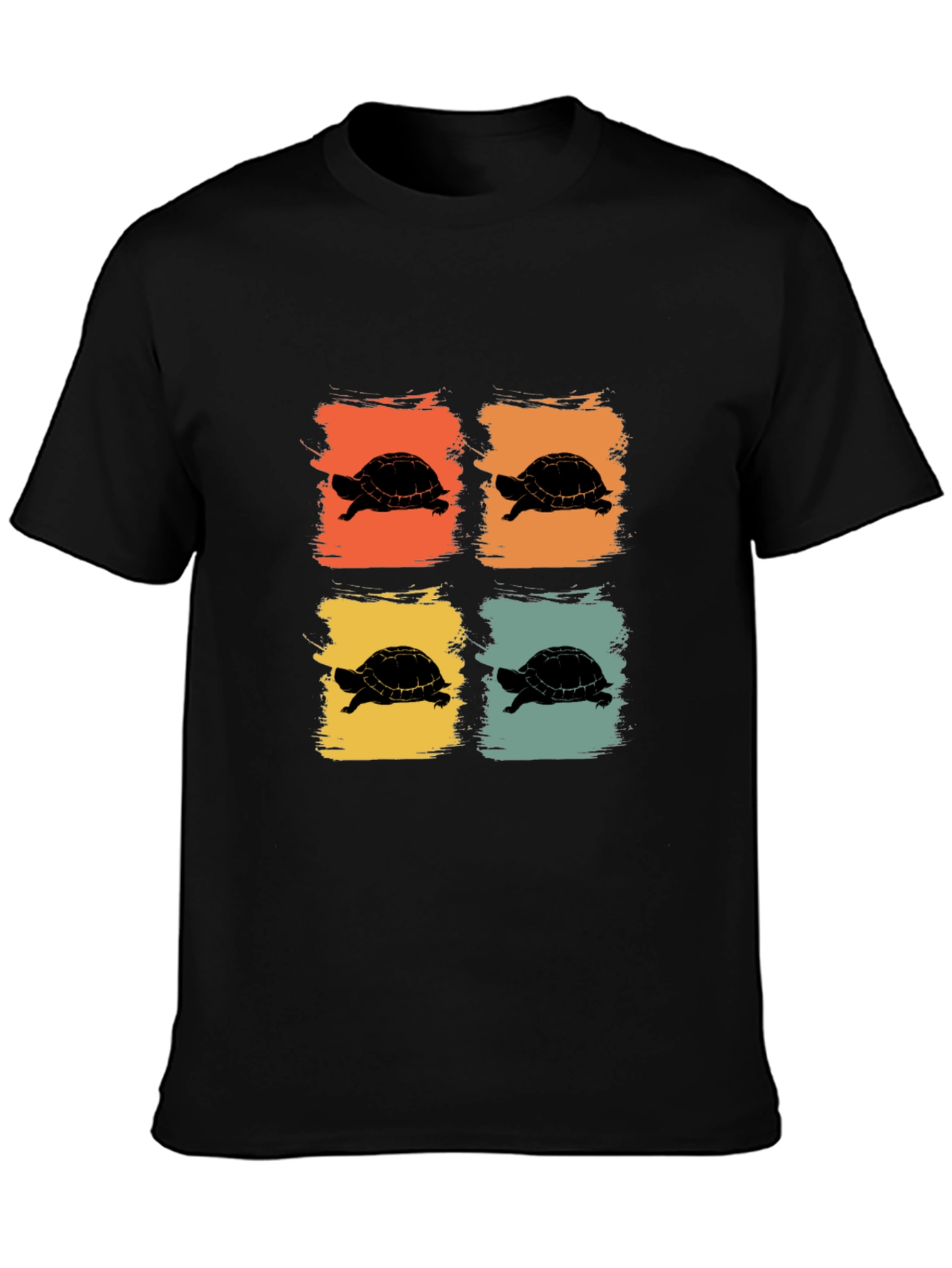 Retro Turtle Silhouette Graphic T-Shirt