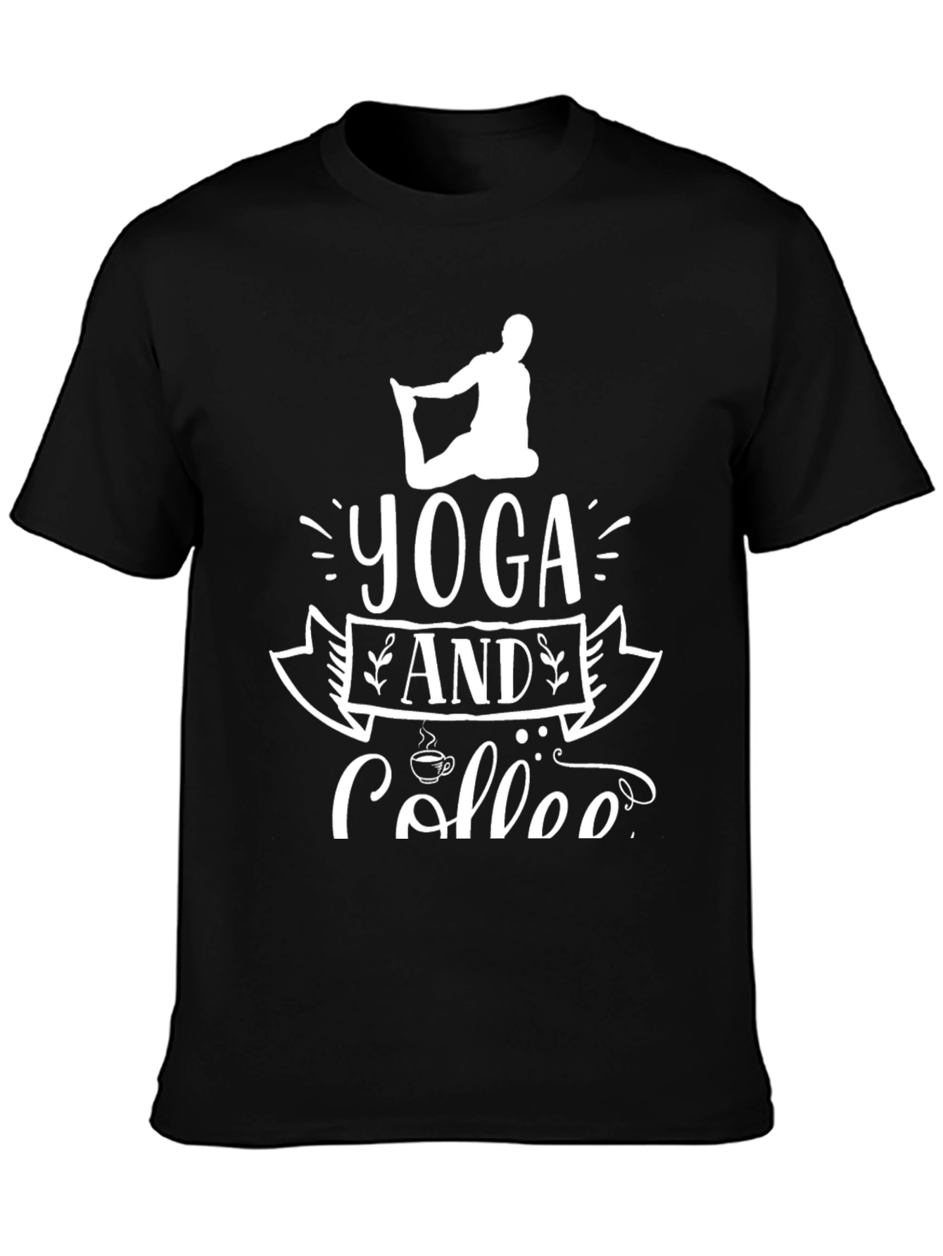 Yoga and Coffee Black T-Shirt