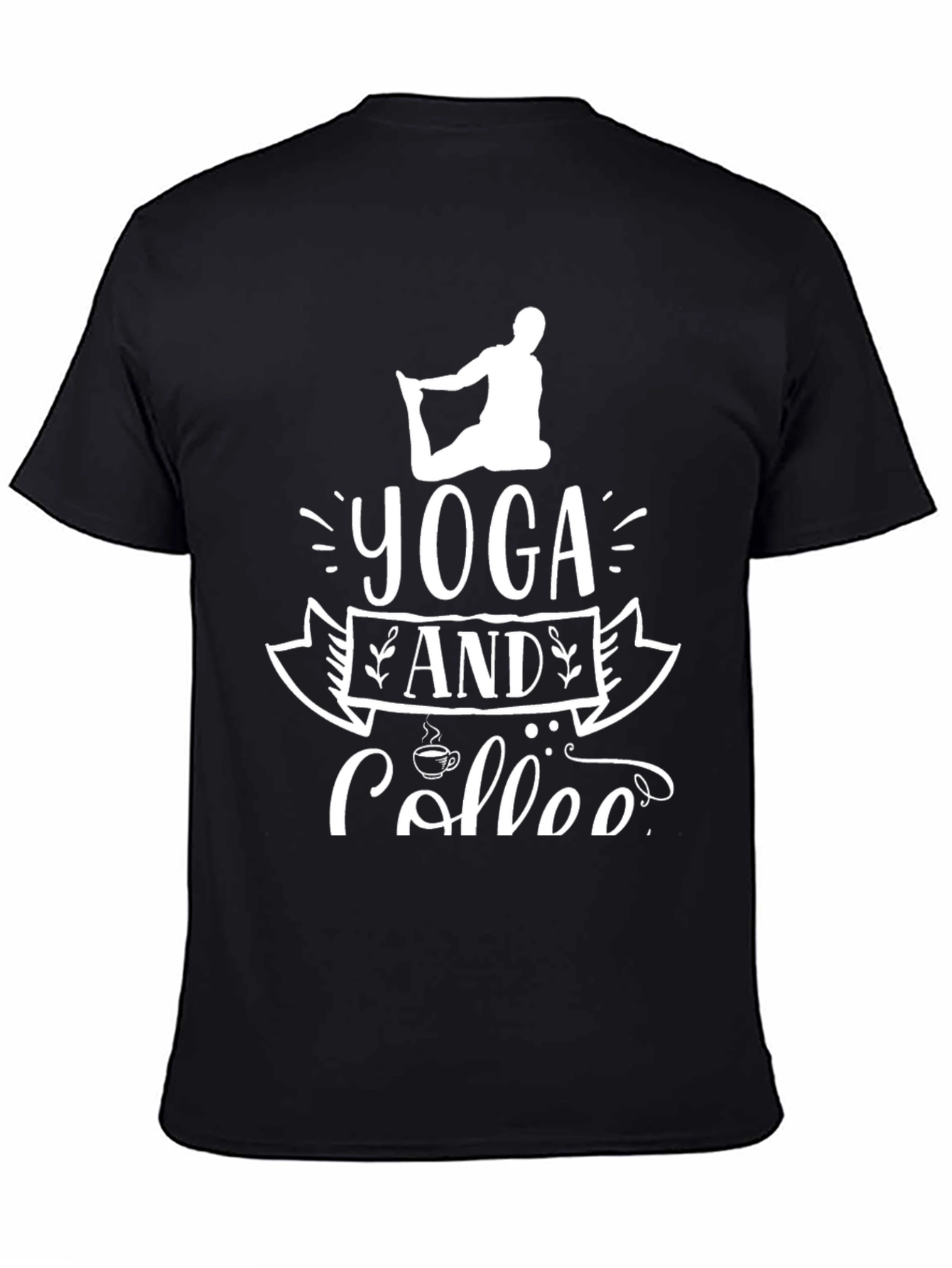 Yoga and Coffee Black T-Shirt