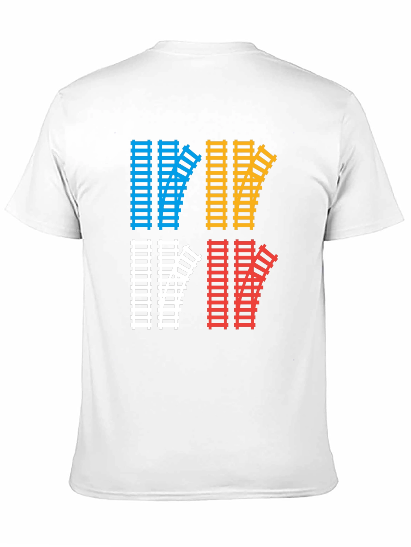 Train Track Graphic Tee - Quirky Railroad Shirt