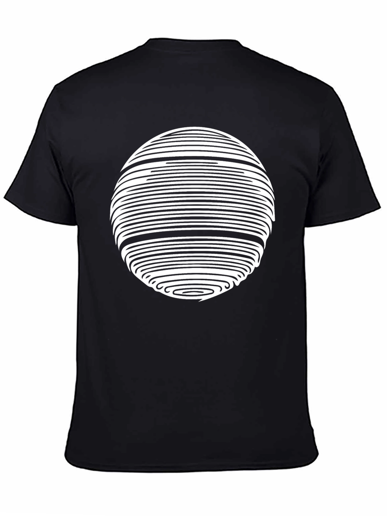 Abstract Circle Graphic Tee - Modern Black T-Shirt