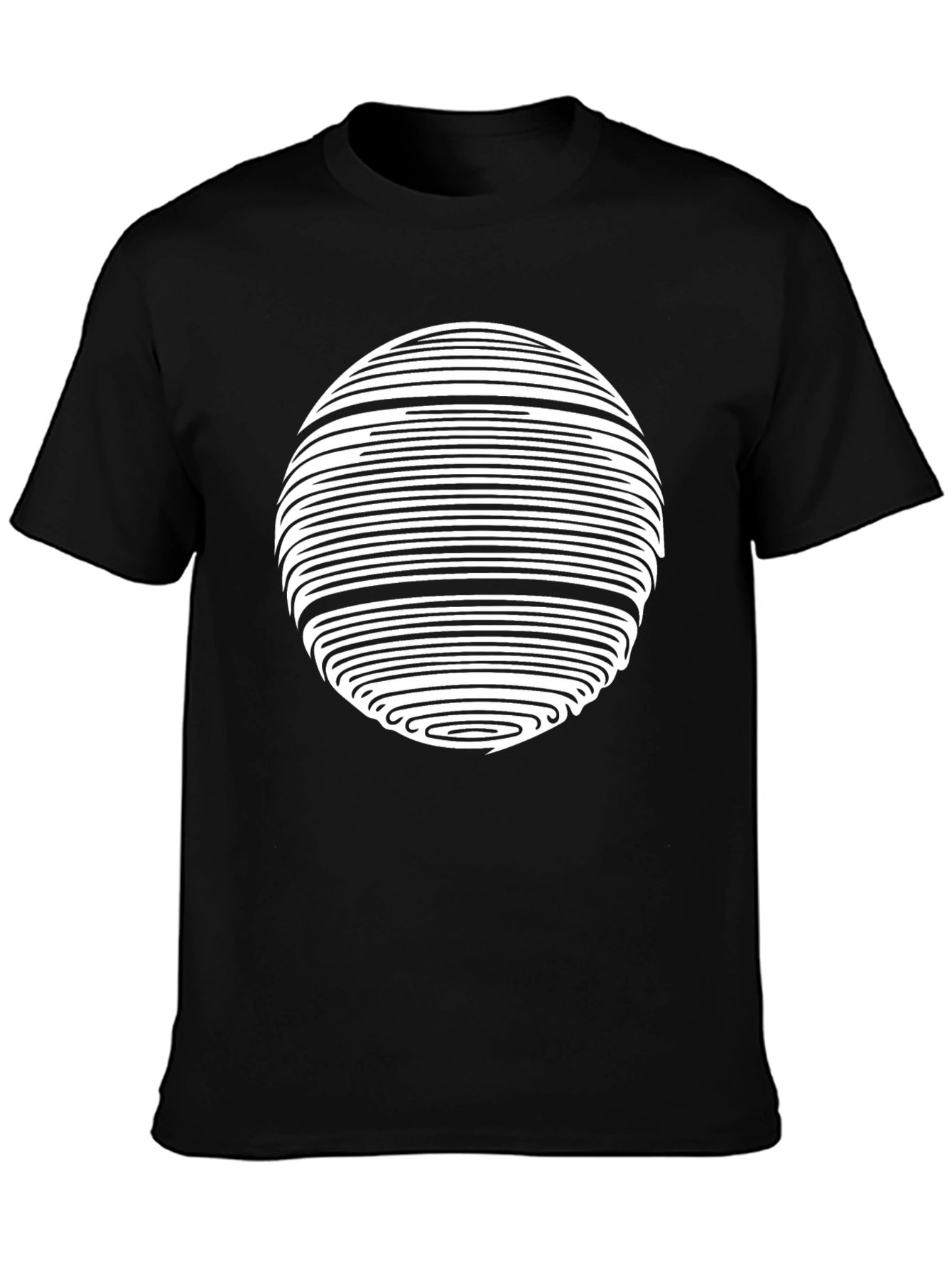 Abstract Circle Graphic Tee - Modern Black T-Shirt
