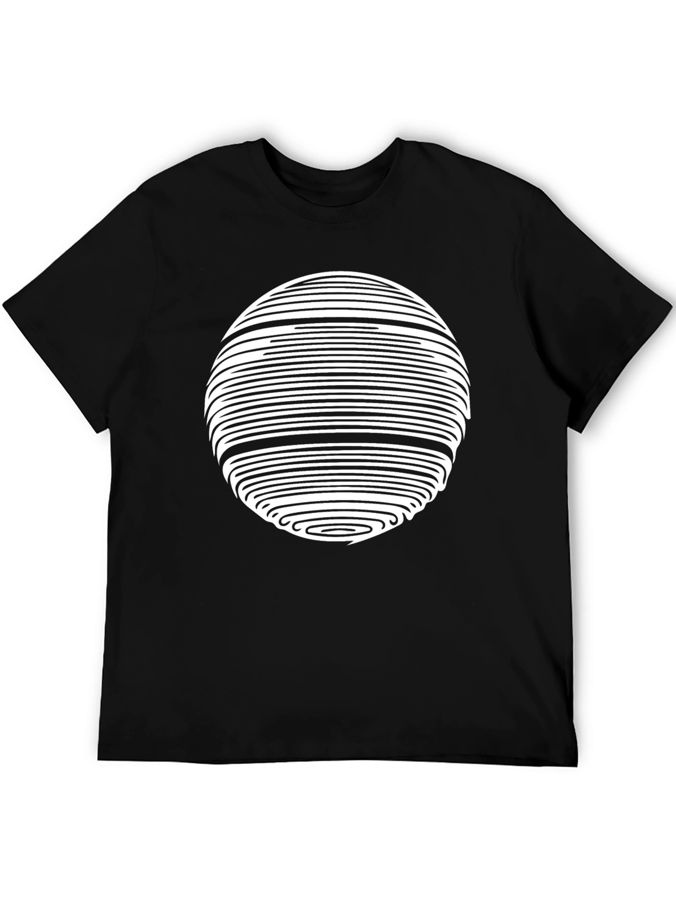Abstract Circle Graphic Tee - Modern Black T-Shirt