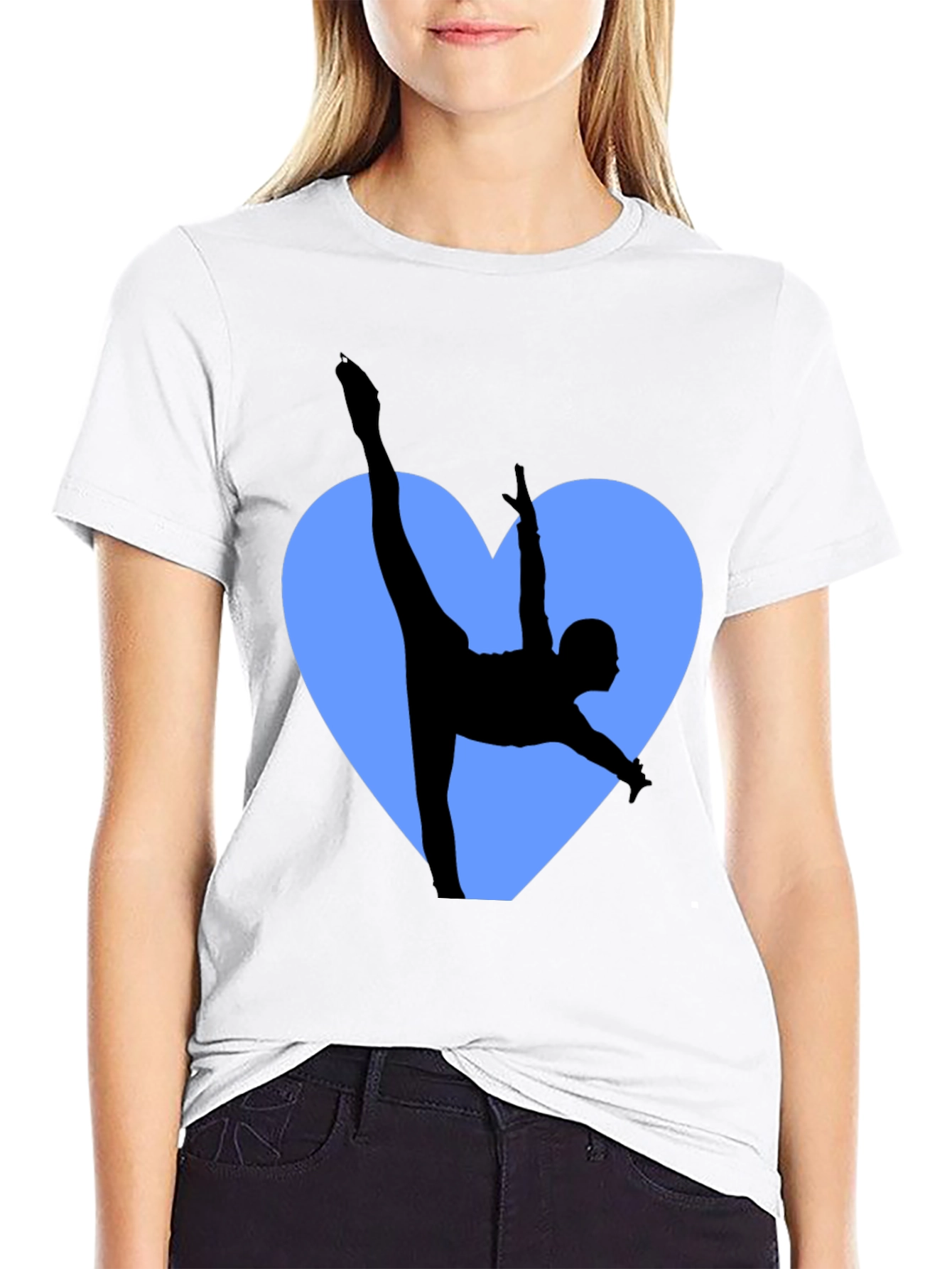 Gymnast Love Heart Black T-Shirt