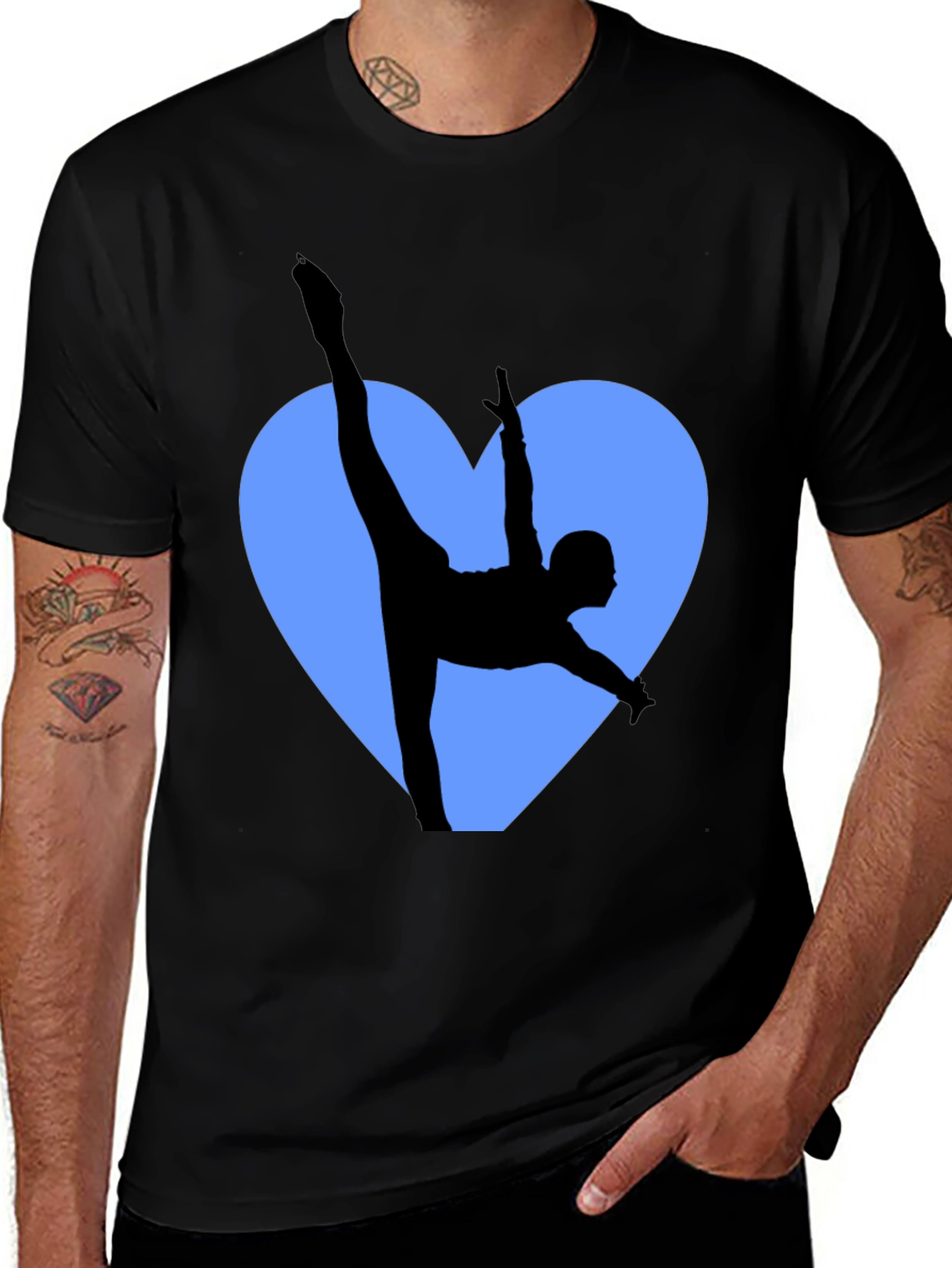 Gymnast Love Heart Black T-Shirt