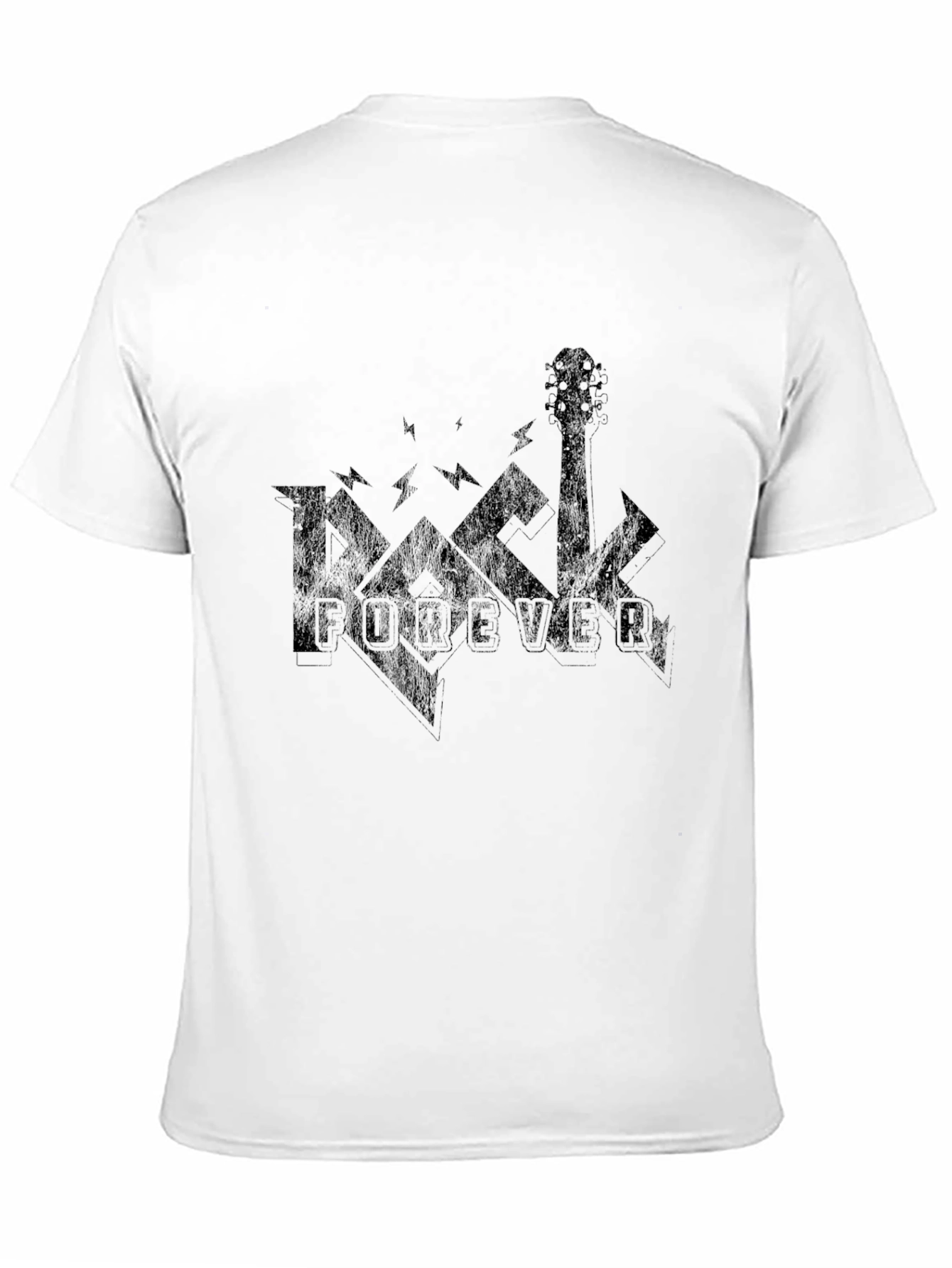 Rock Forever Graphic Print Black T-Shirt
