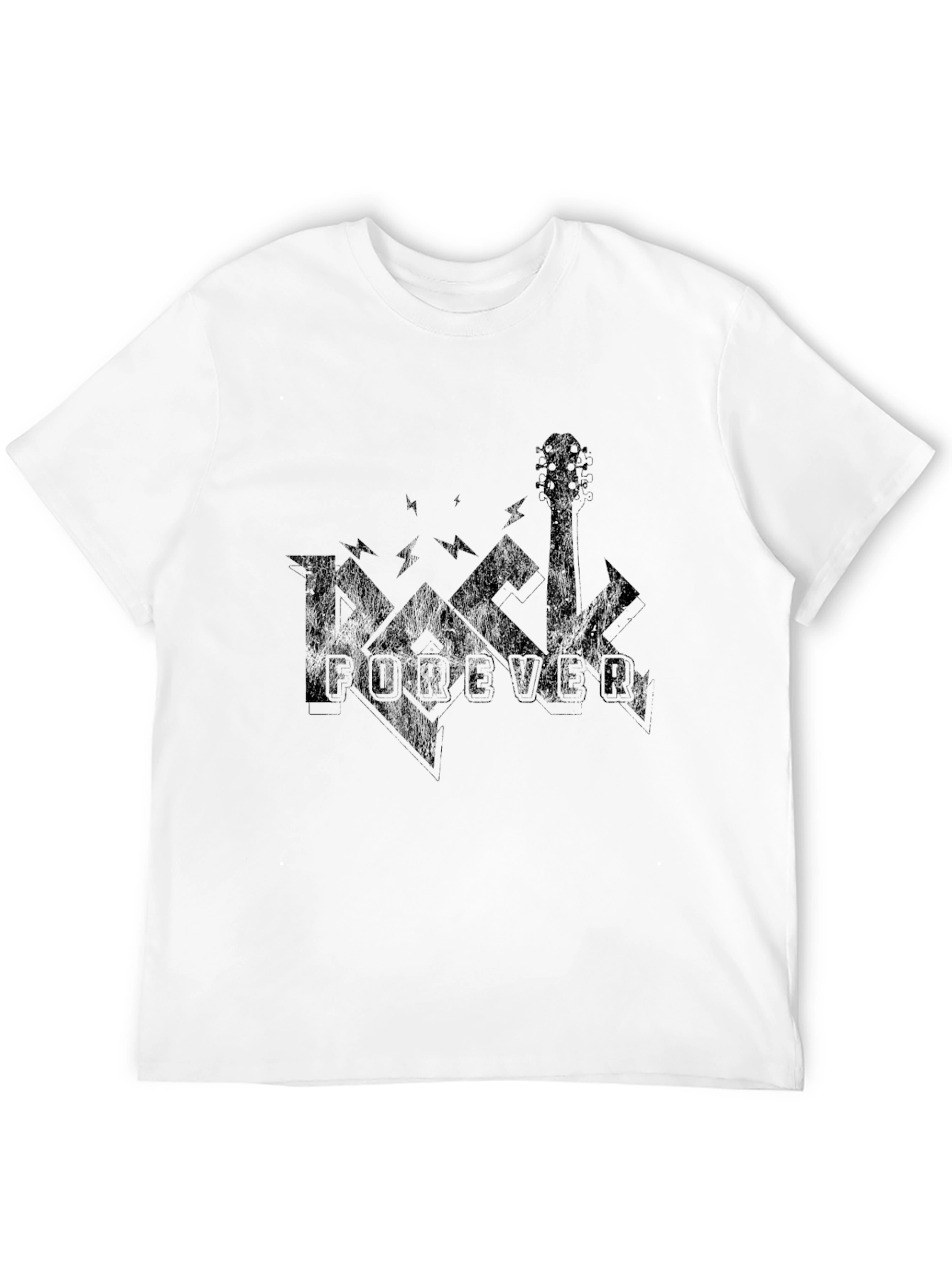 Rock Forever Graphic Print Black T-Shirt