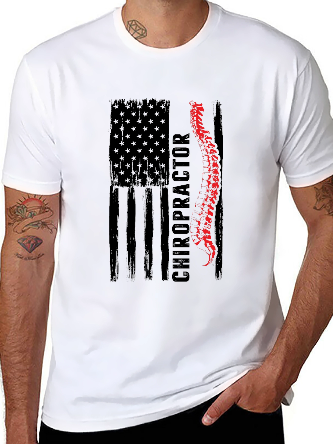 Chiropractor American Flag T-Shirt