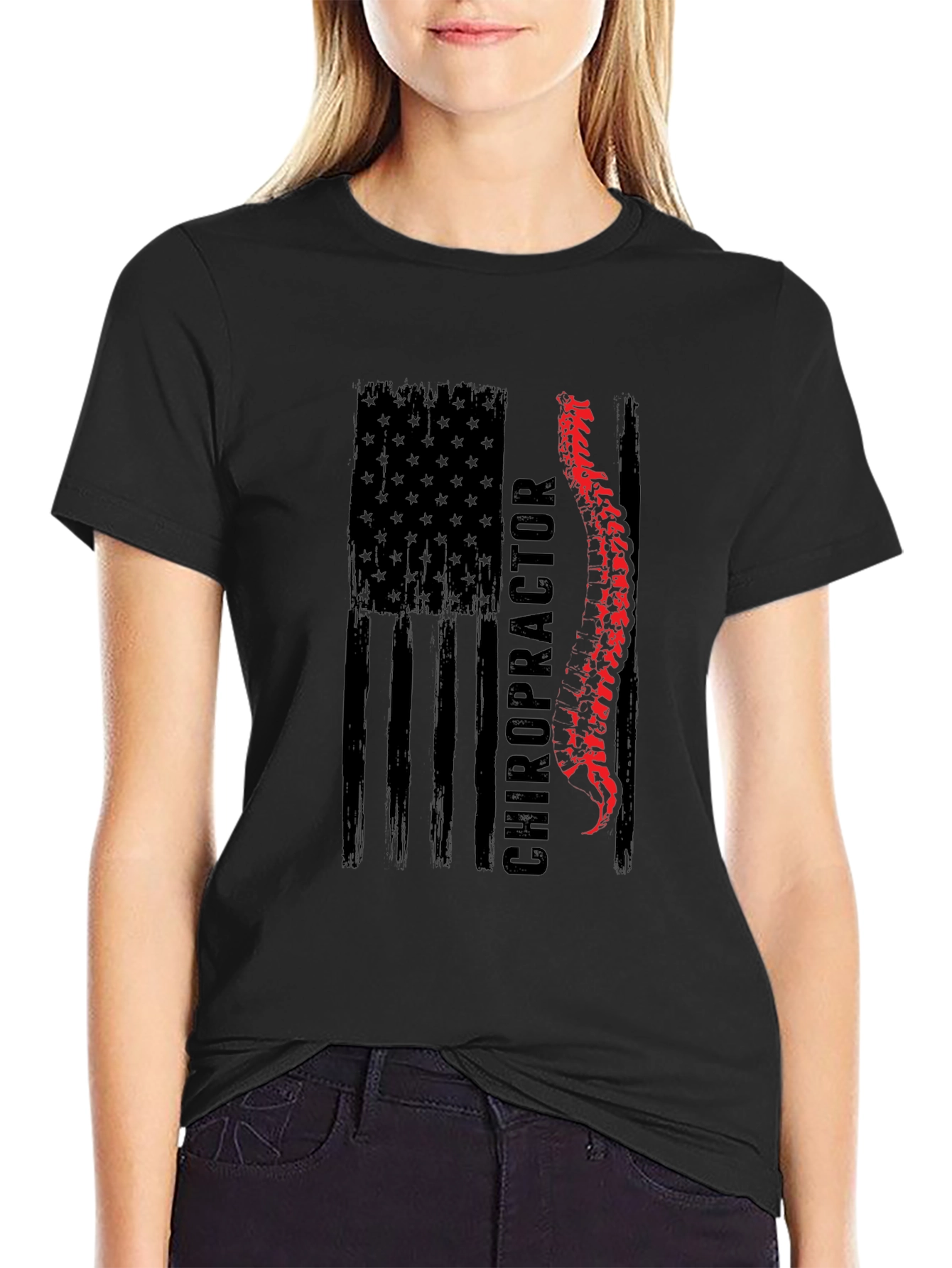 Chiropractor American Flag T-Shirt