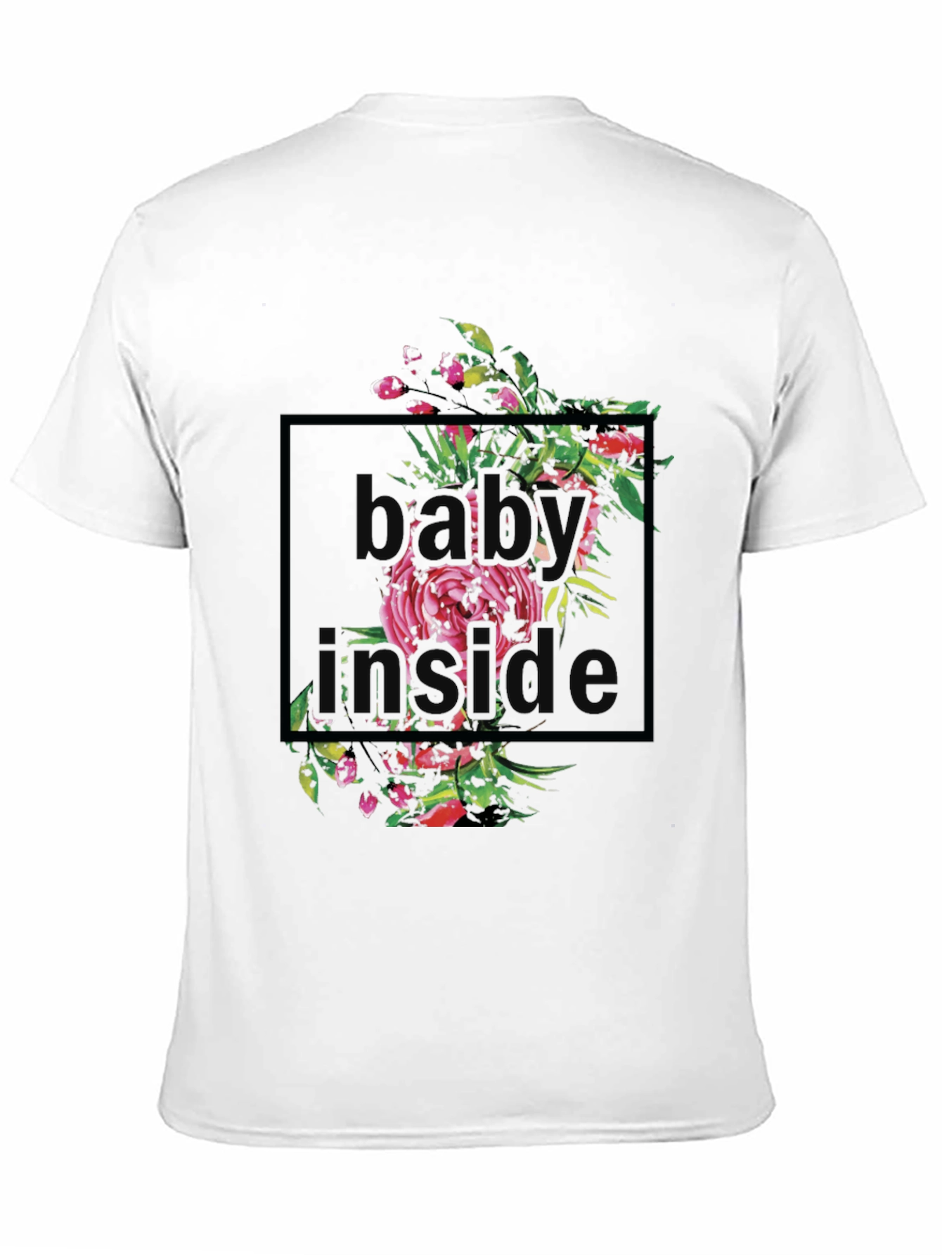 Floral Baby Inside Graphic T-Shirt - Black