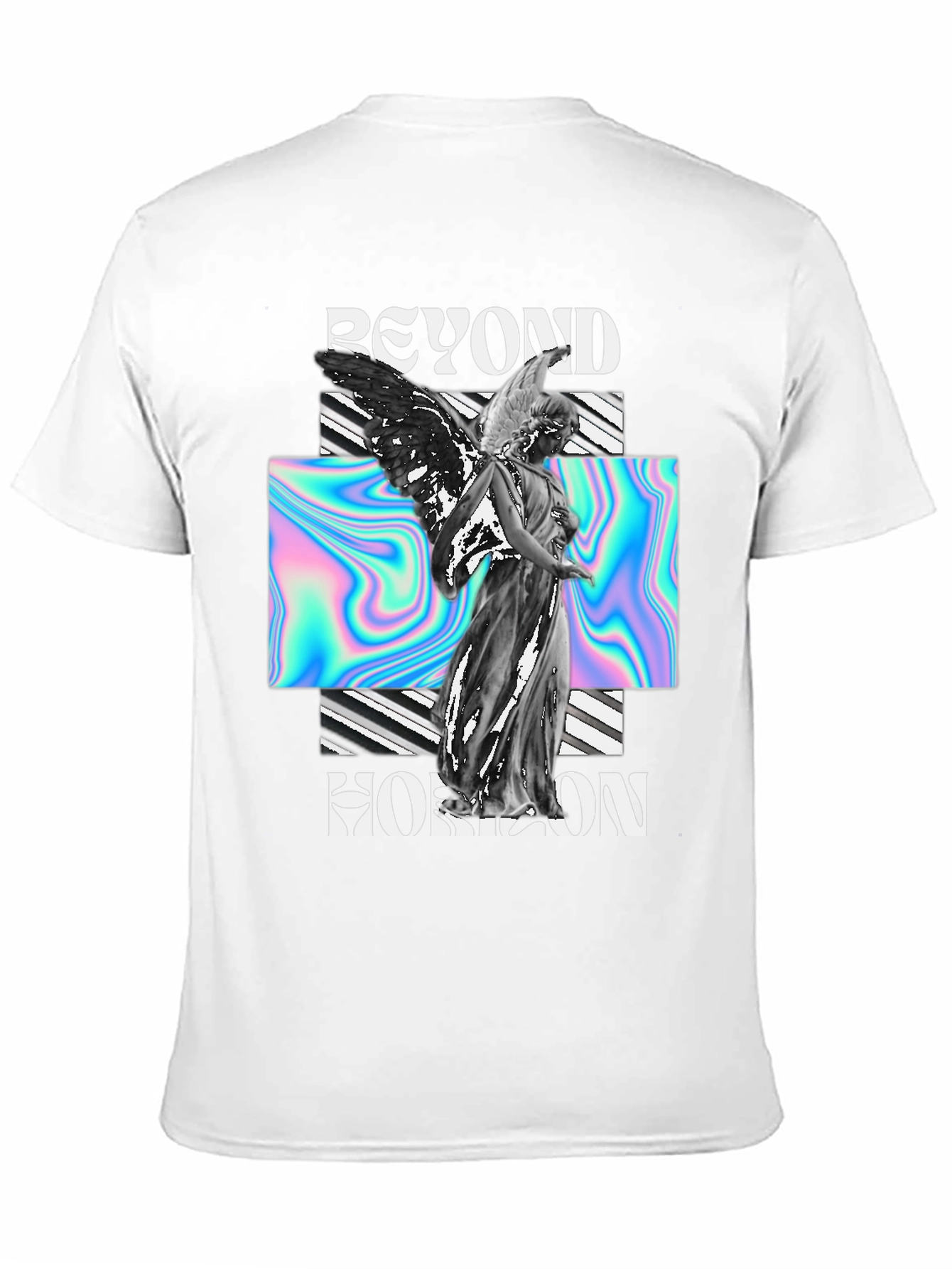 Beyond Horizon Angel Graphic Black T-Shirt