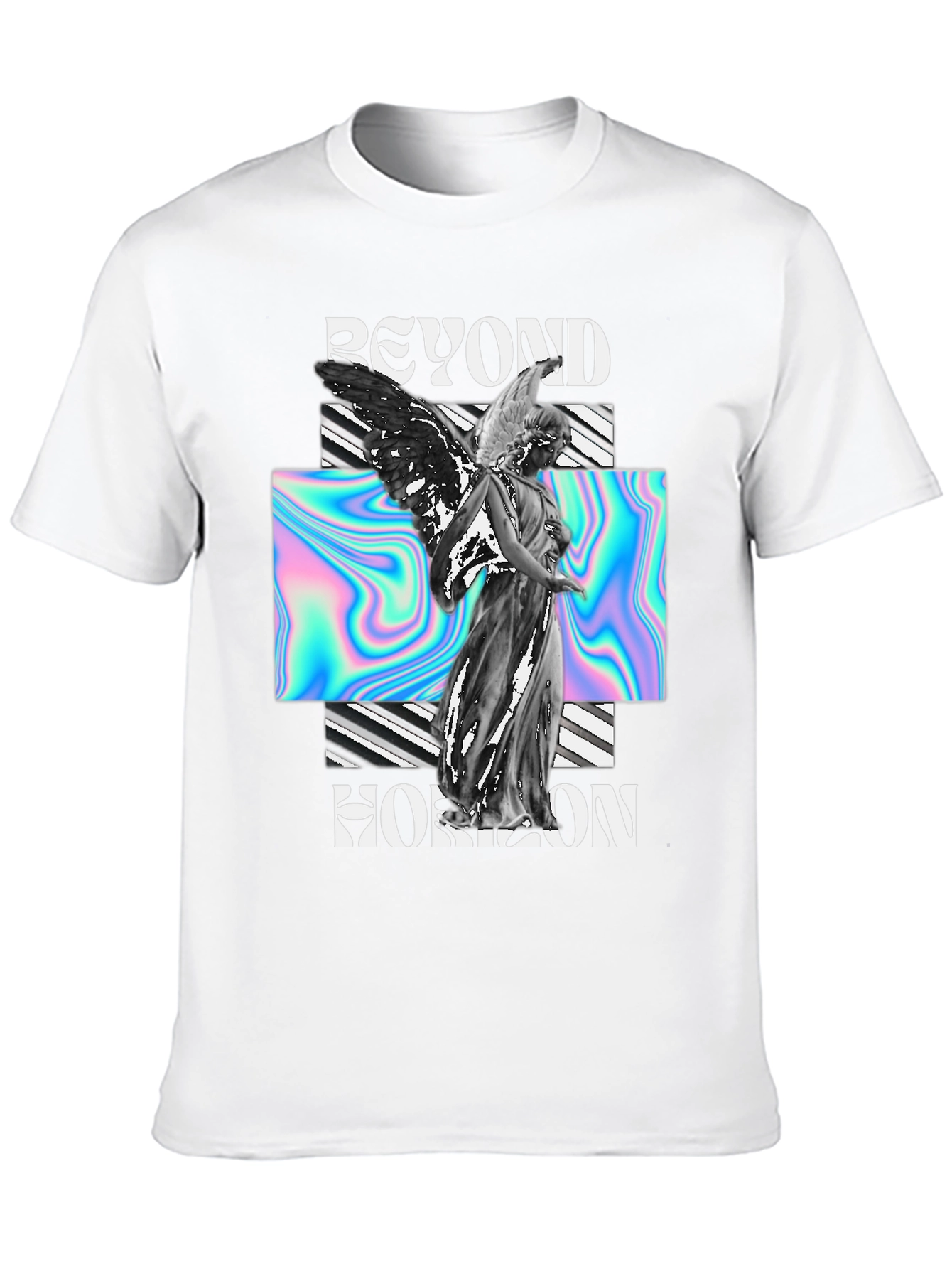 Beyond Horizon Angel Graphic Black T-Shirt