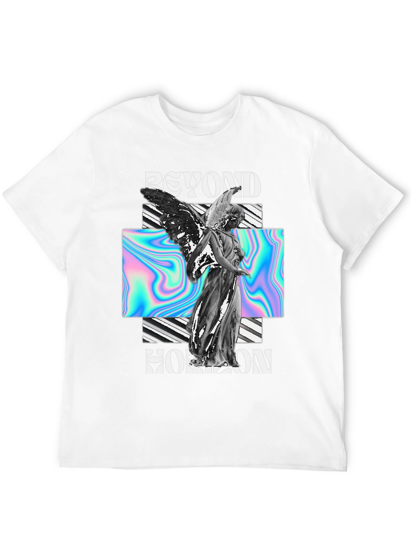 Beyond Horizon Angel Graphic Black T-Shirt