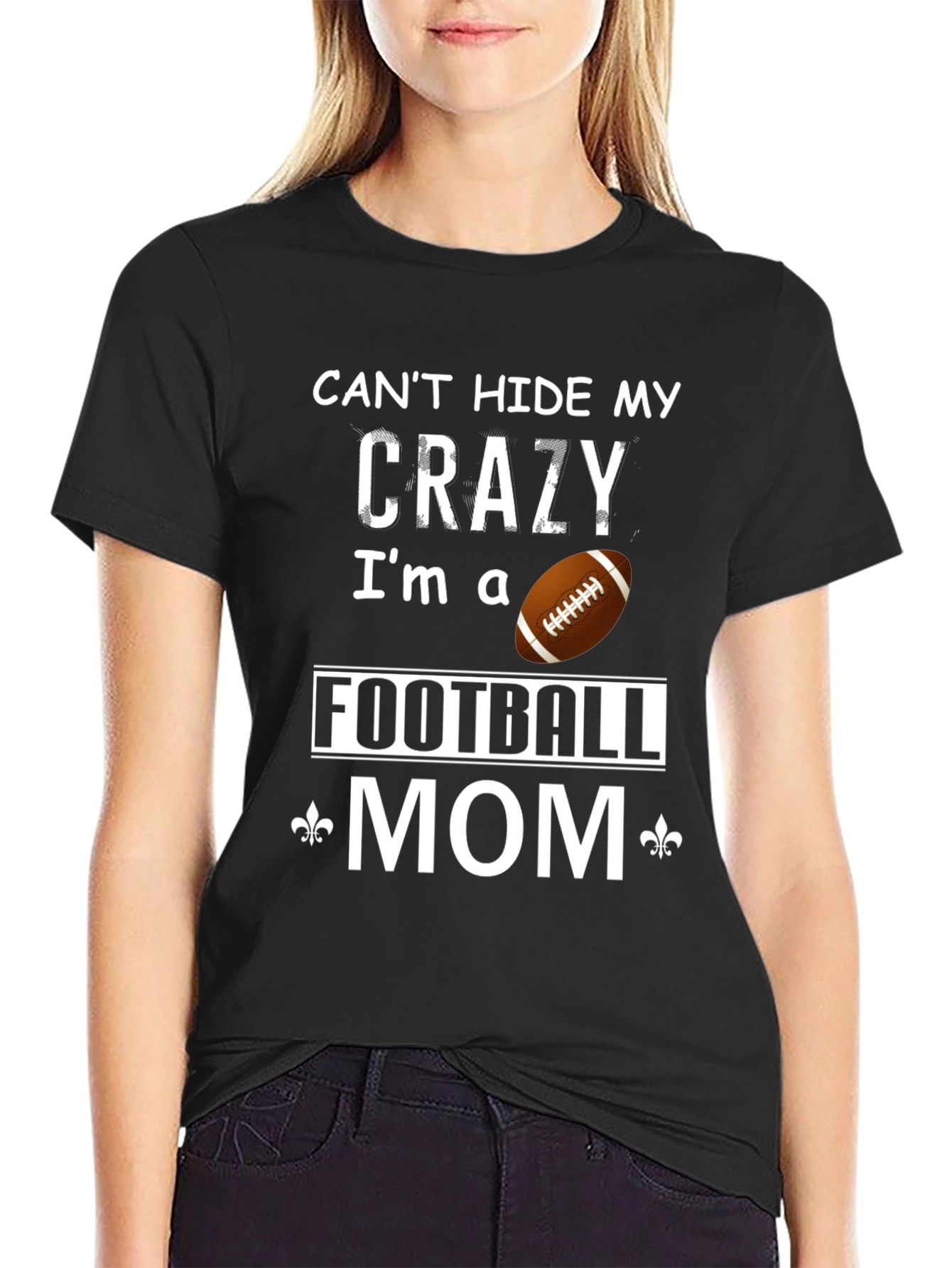 Crazy Football Mom Graphic T-Shirt