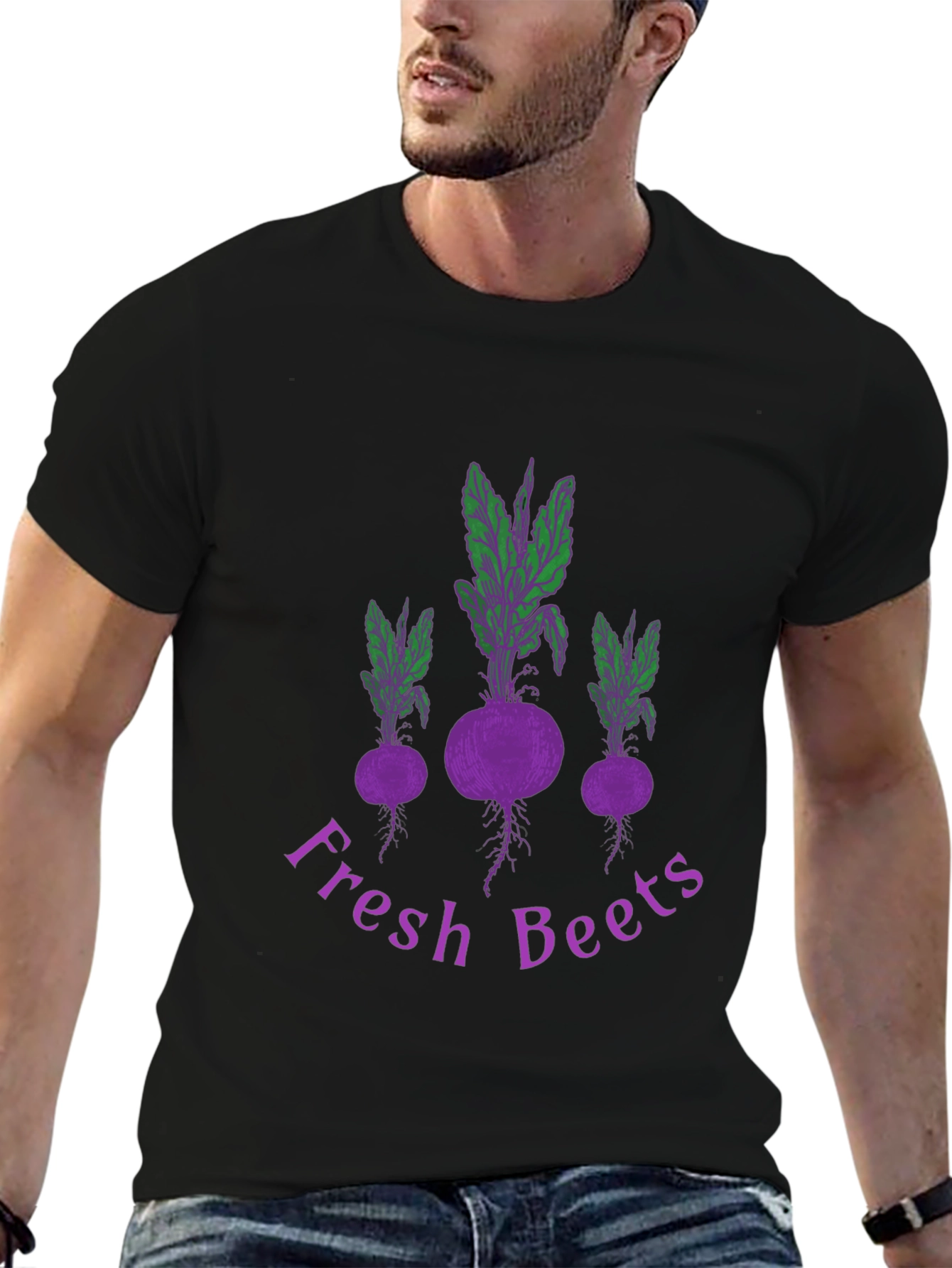 Fresh Beets Graphic Tee - Black Cotton T-Shirt