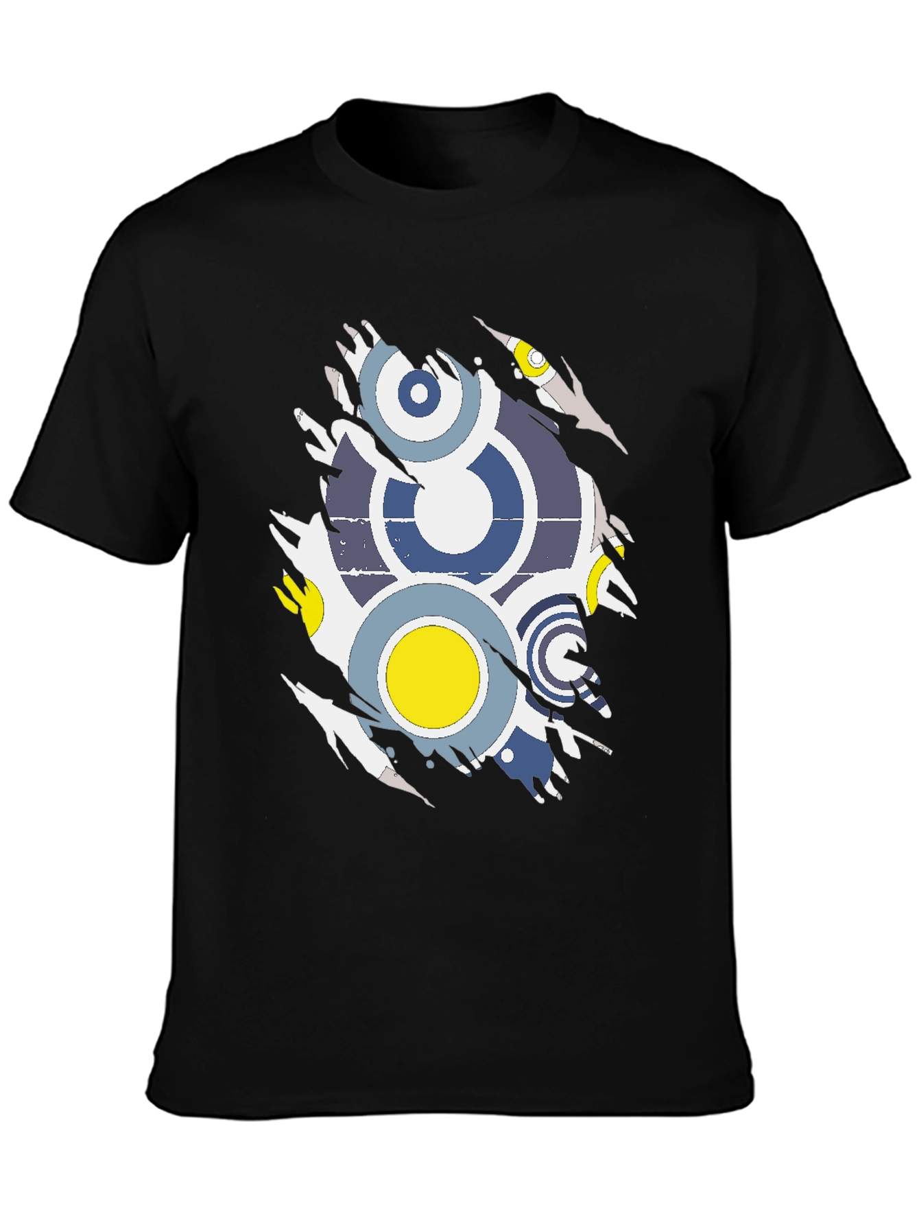 Torn Graphic Tee - Retro Circle Design