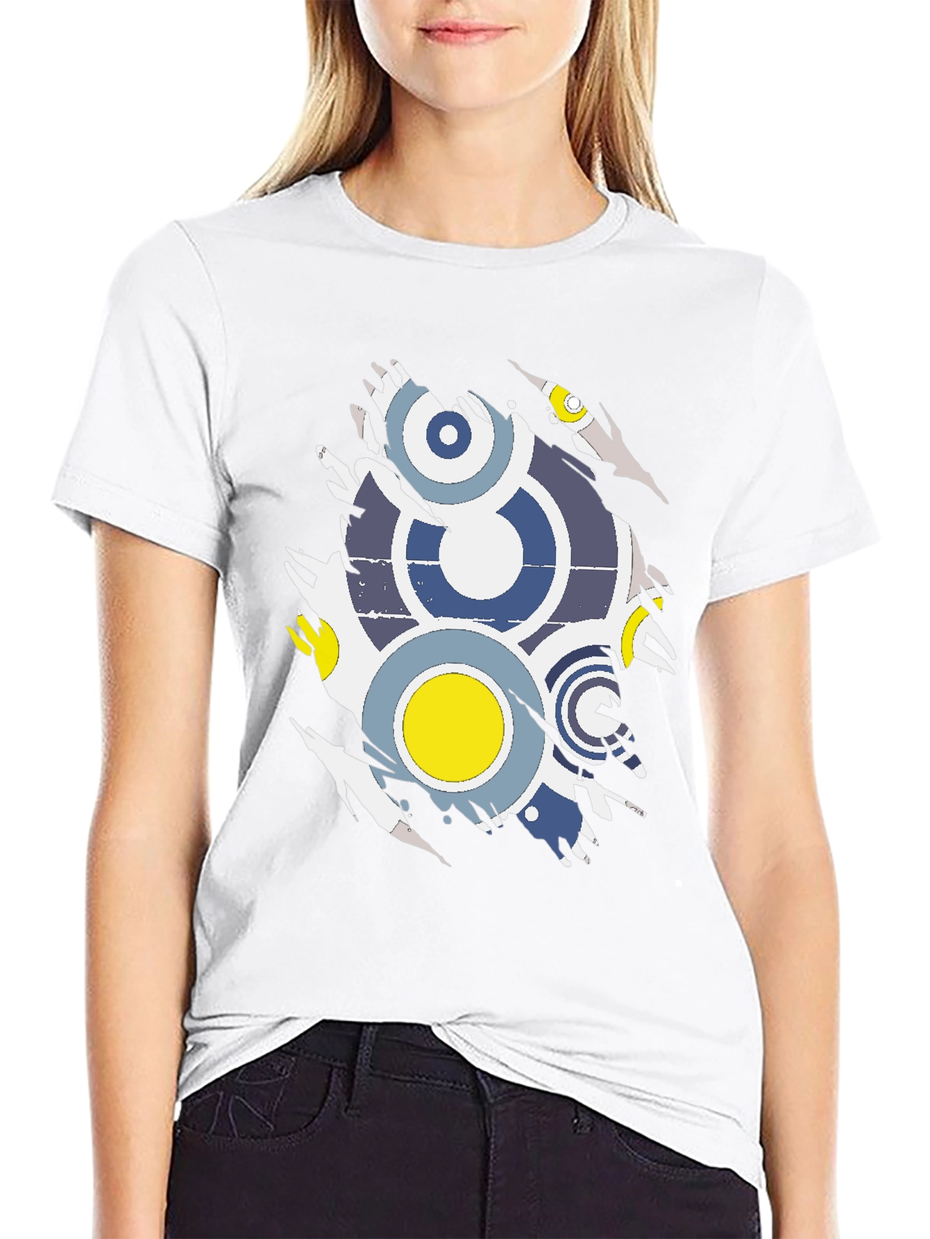 Torn Graphic Tee - Retro Circle Design