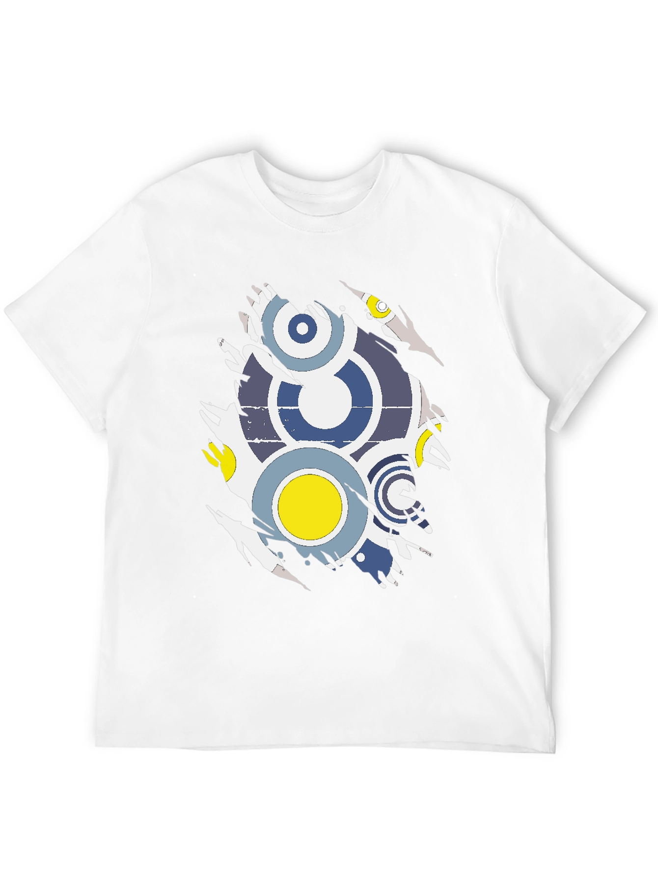 Torn Graphic Tee - Retro Circle Design