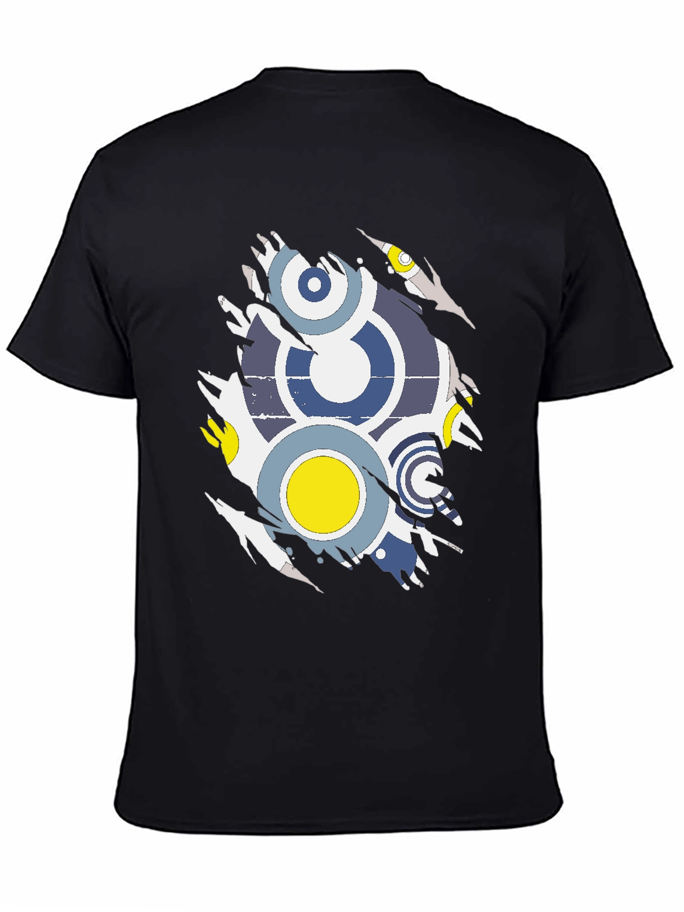 Torn Graphic Tee - Retro Circle Design