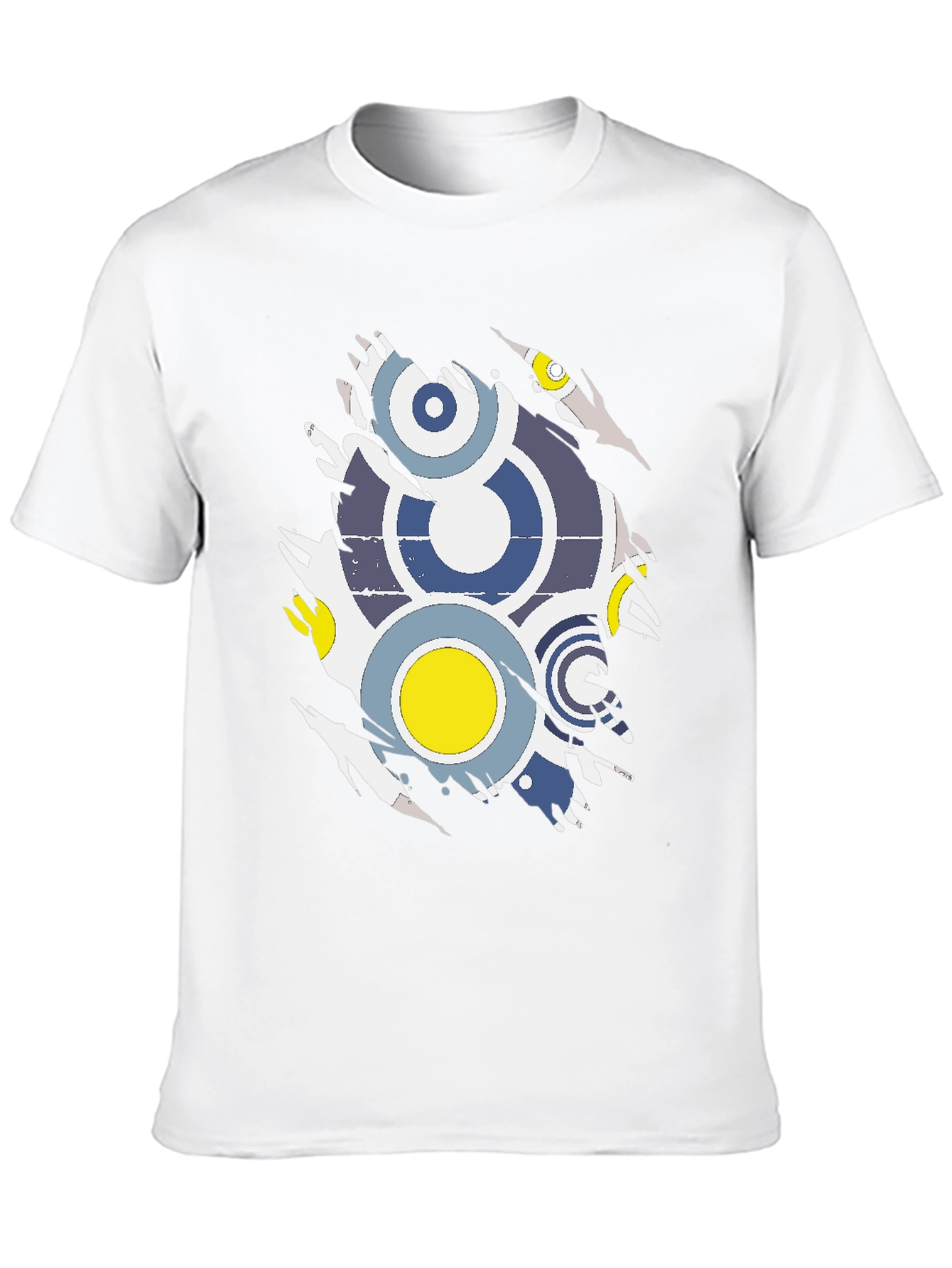 Torn Graphic Tee - Retro Circle Design